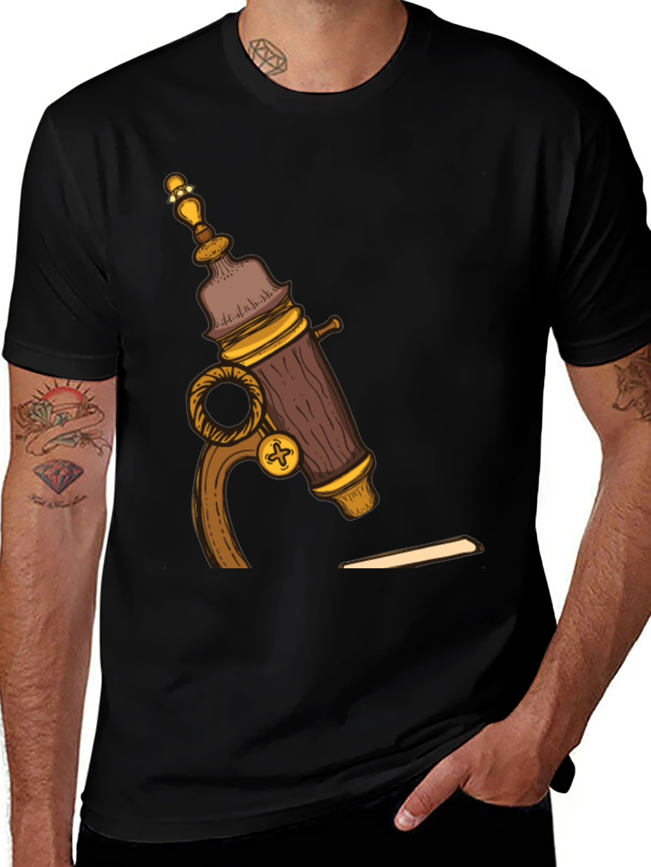 Vintage Microscope Graphic Tee - Science Style