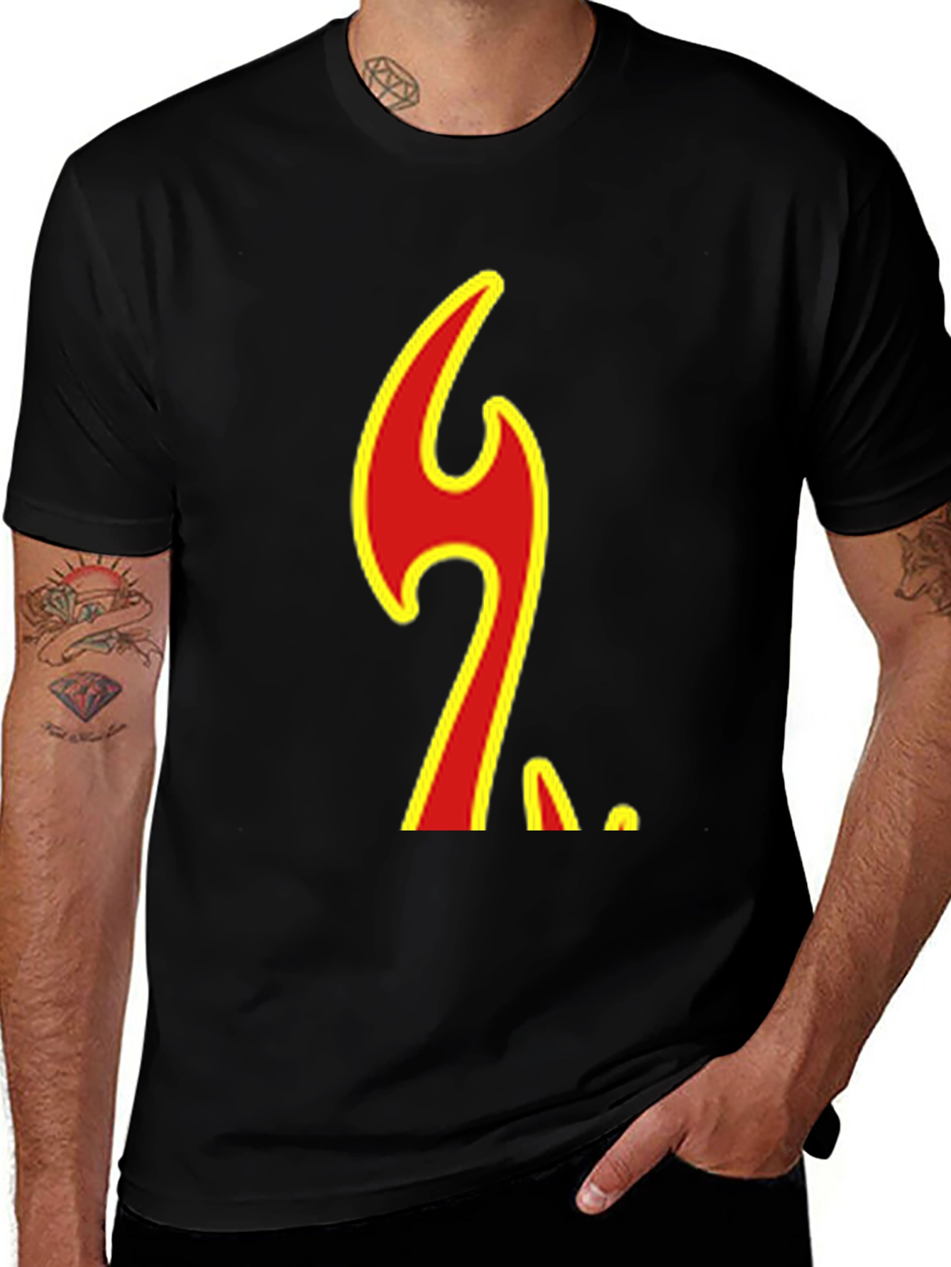 Variant 3 of Flame Graphic Black T-Shirt