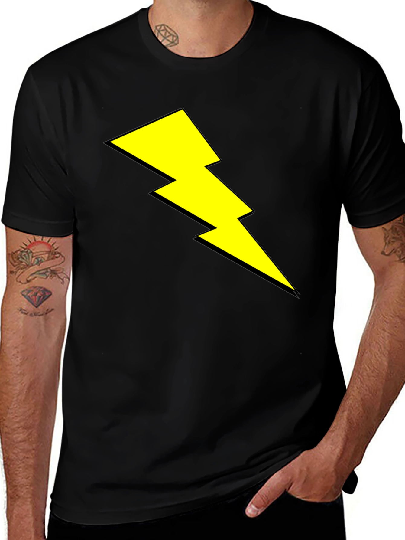 Variant 6 of Lightning Bolt Graphic Tee - Black