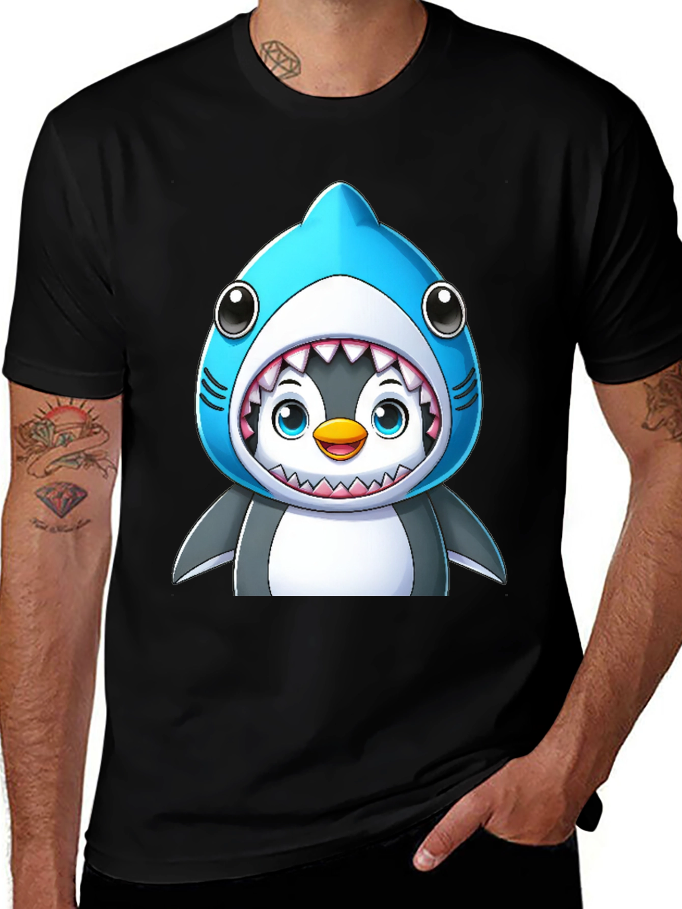 Variant 20 of Penguin Shark Costume T-Shirt