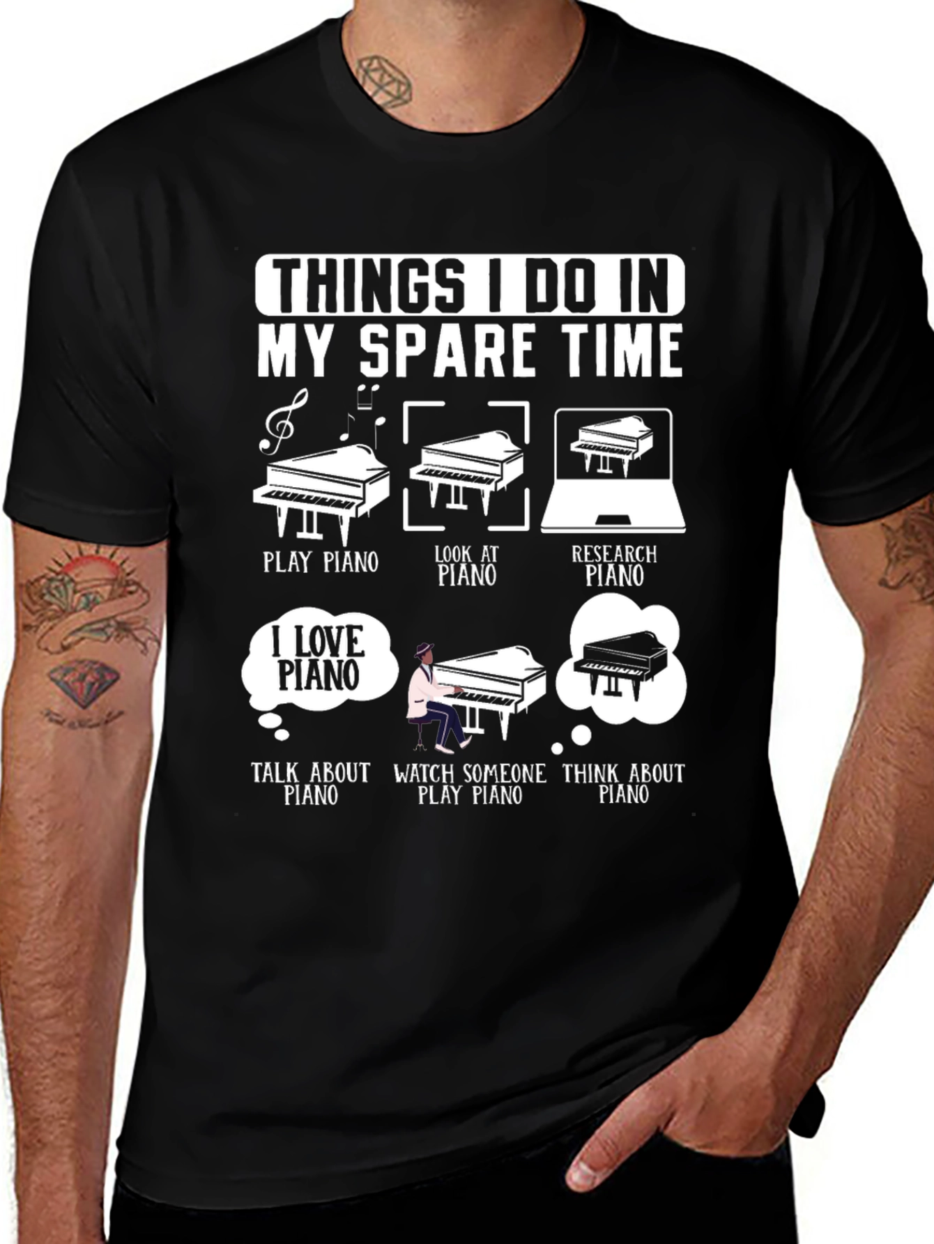 Variant 16 of Piano Lover T-Shirt - Spare Time Activities