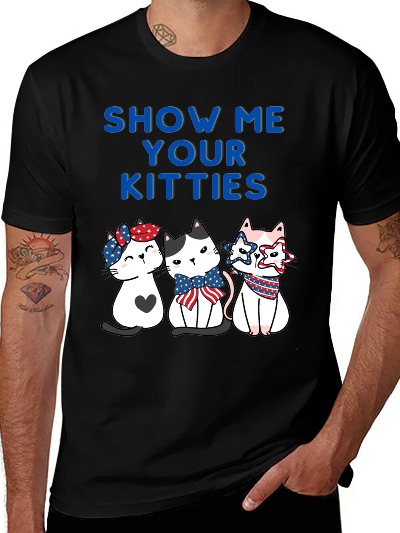 Variant 22 of Show Me Your Kitties Patriotic T-Shirt