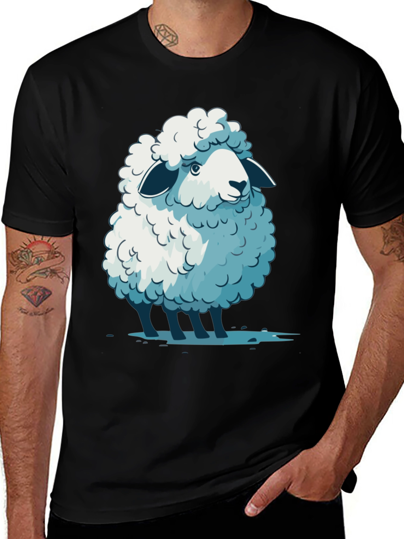 Variant 6 of Cute Sheep Graphic Tee - Soft Cotton Blend T-Shirt