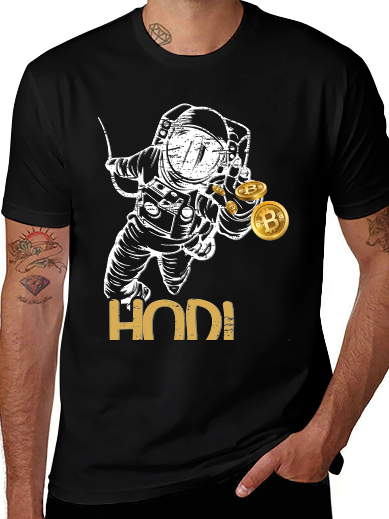 HODL Astronaut Bitcoin T-Shirt - Crypto Investor Tee