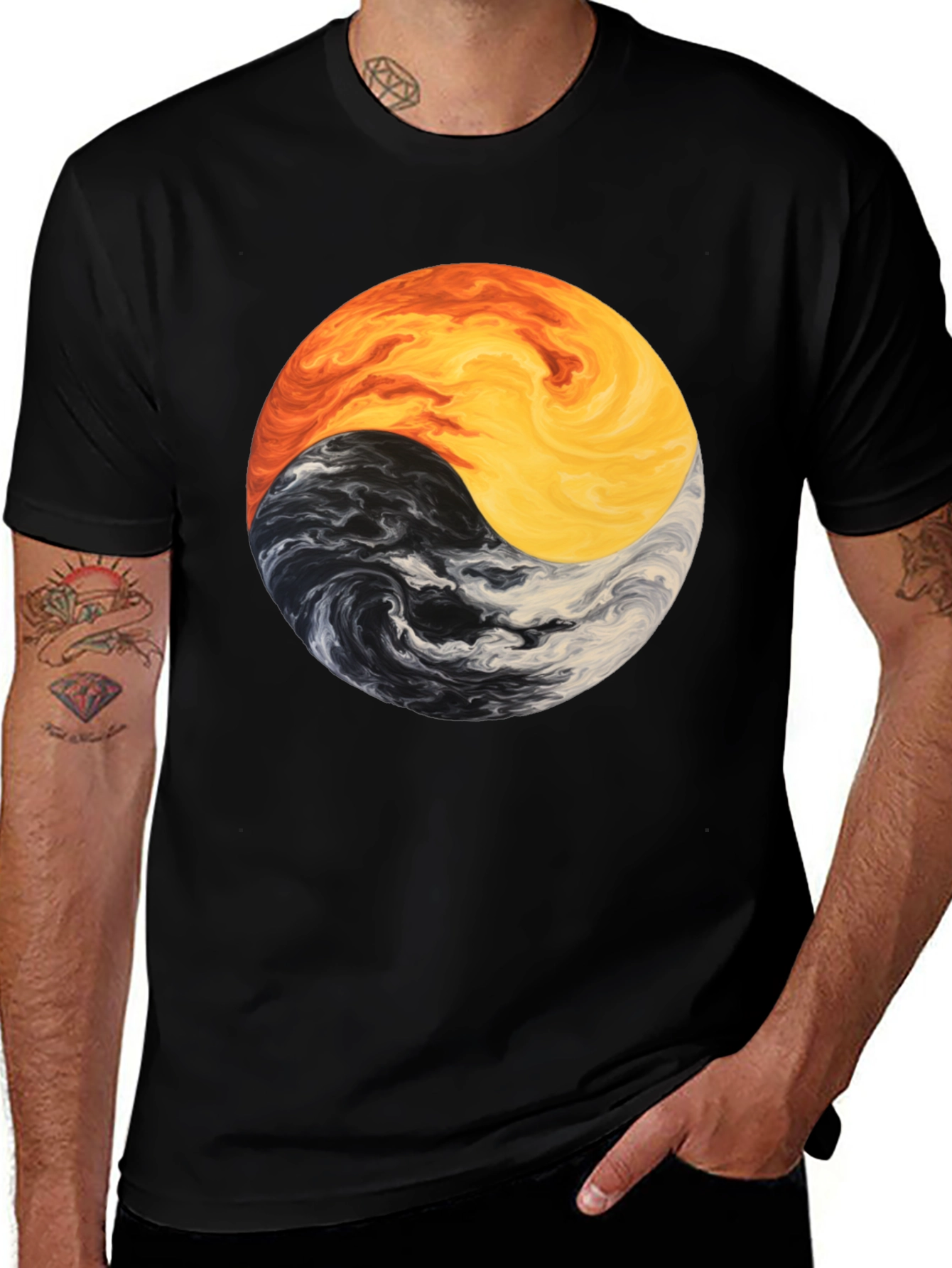 Variant 10 of Yin Yang Fire and Water Graphic Tee