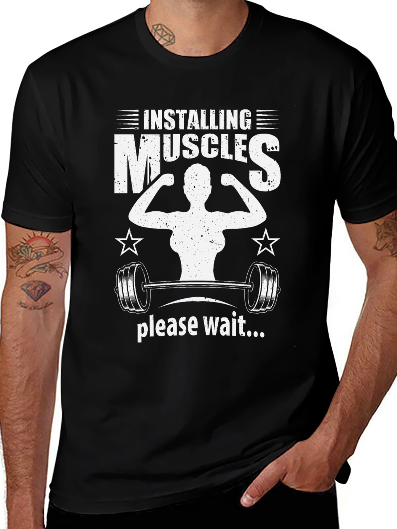 Variant 27 of Installing Muscles Black Graphic T-Shirt