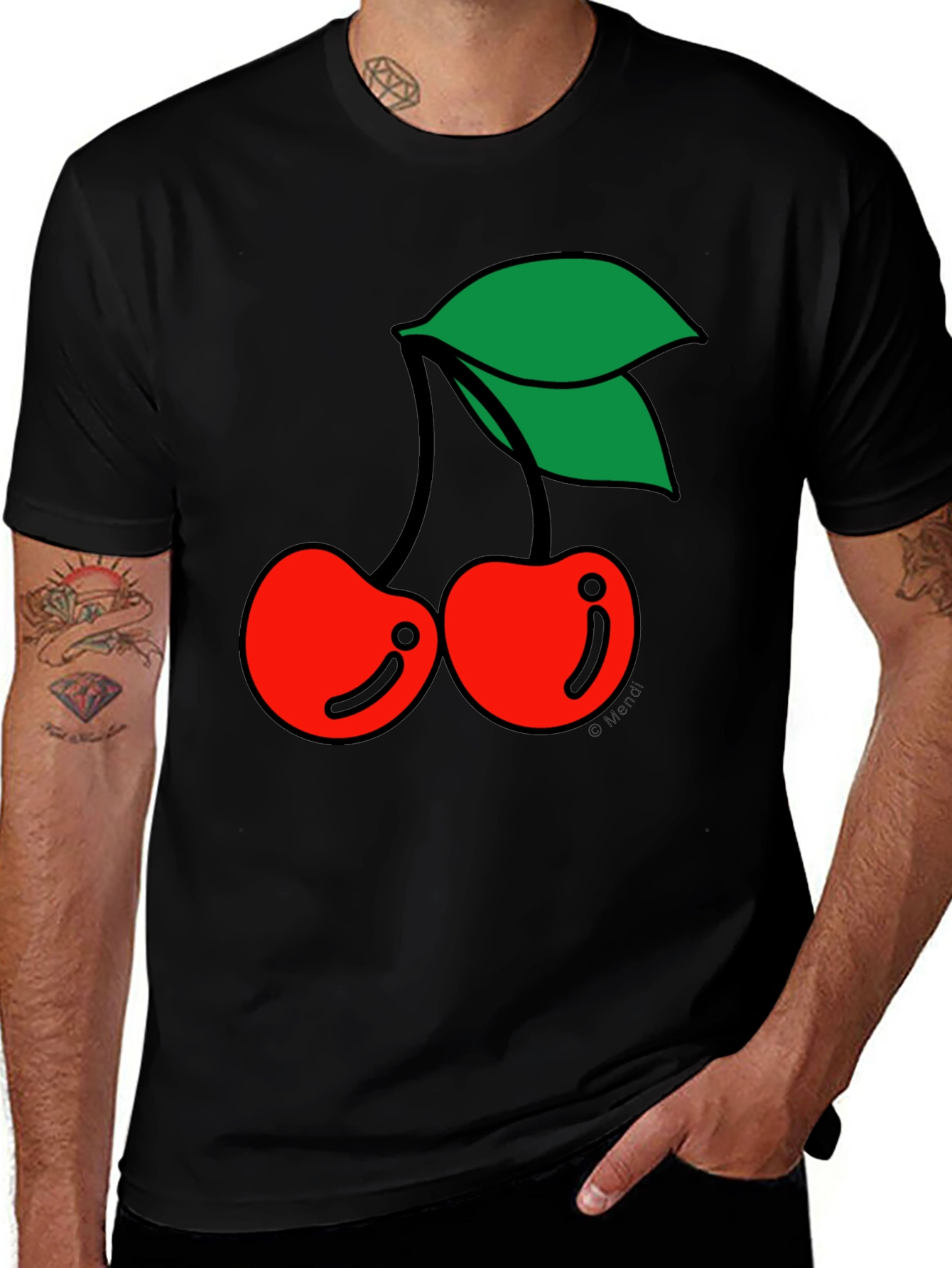 Variant 24 of Cherry Graphic Black T-Shirt
