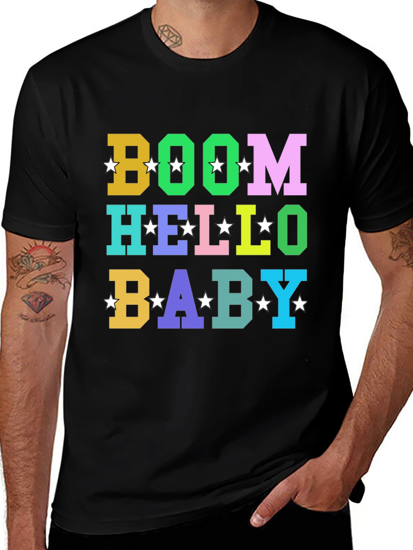Variant 19 of Boom Hello Baby Star Graphic Tee