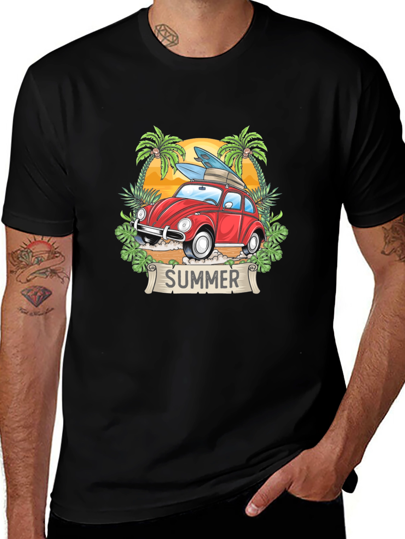 Variant 20 of Summer VW Bug Surfboard T-Shirt