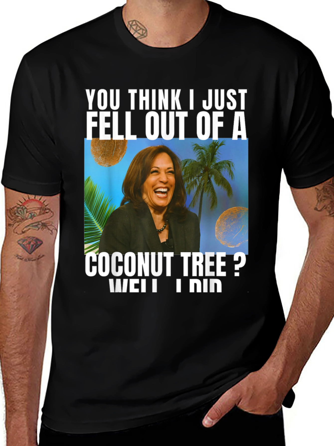 Variant 22 of Kamala Harris Coconut Tree Graphic Tee
