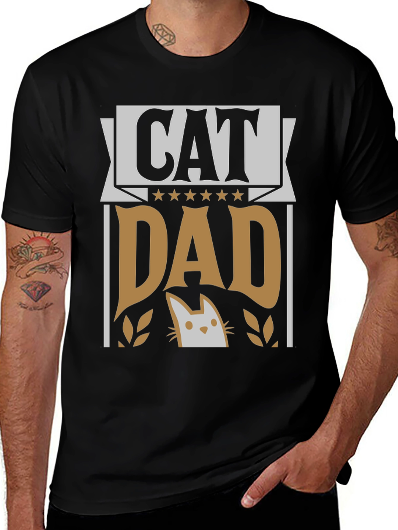 Variant 23 of Cat Dad Graphic Tee - Perfect Gift for Cat Lovers