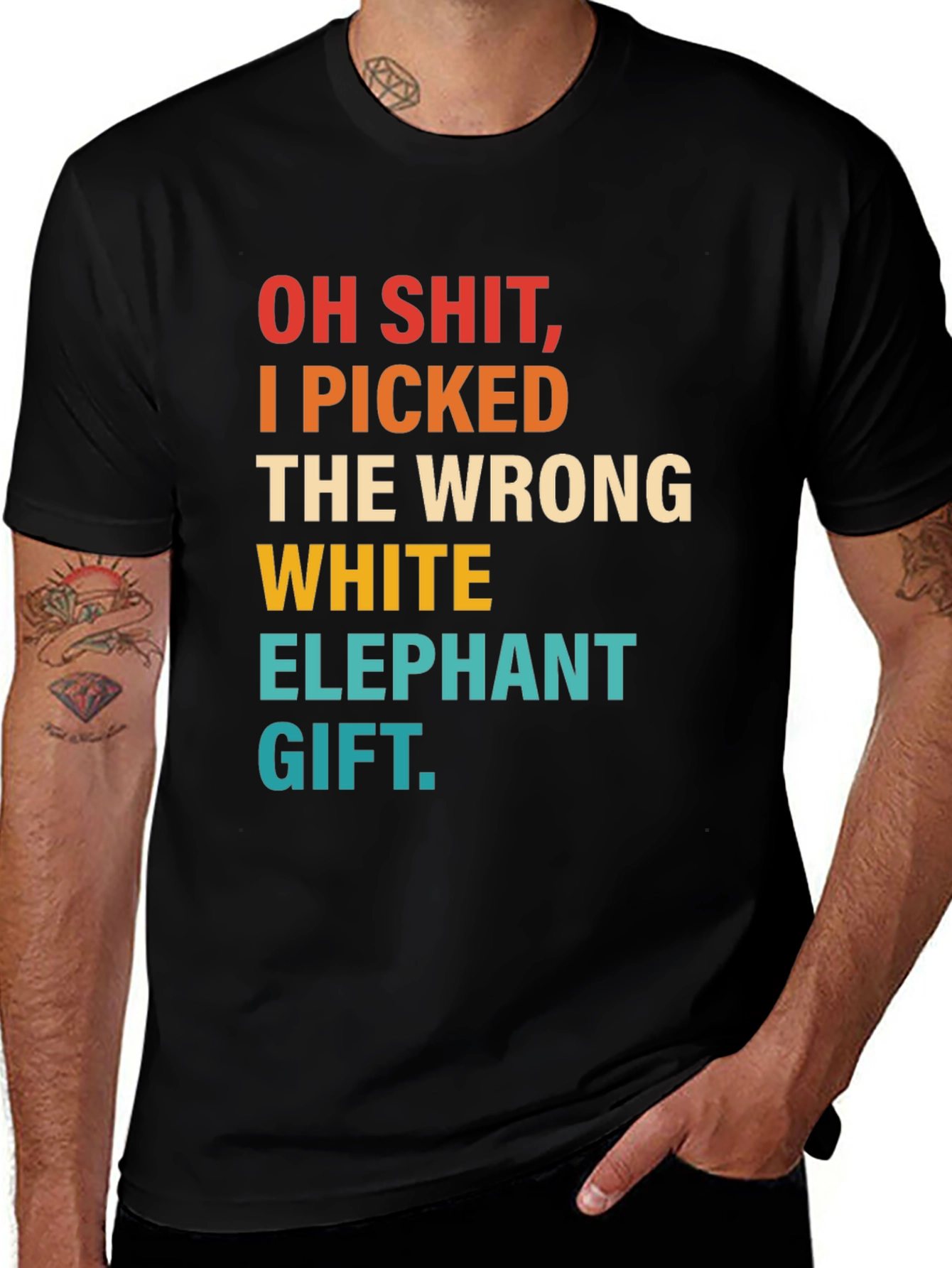 Variant 24 of Funny "Wrong White Elephant" Novelty T-Shirt