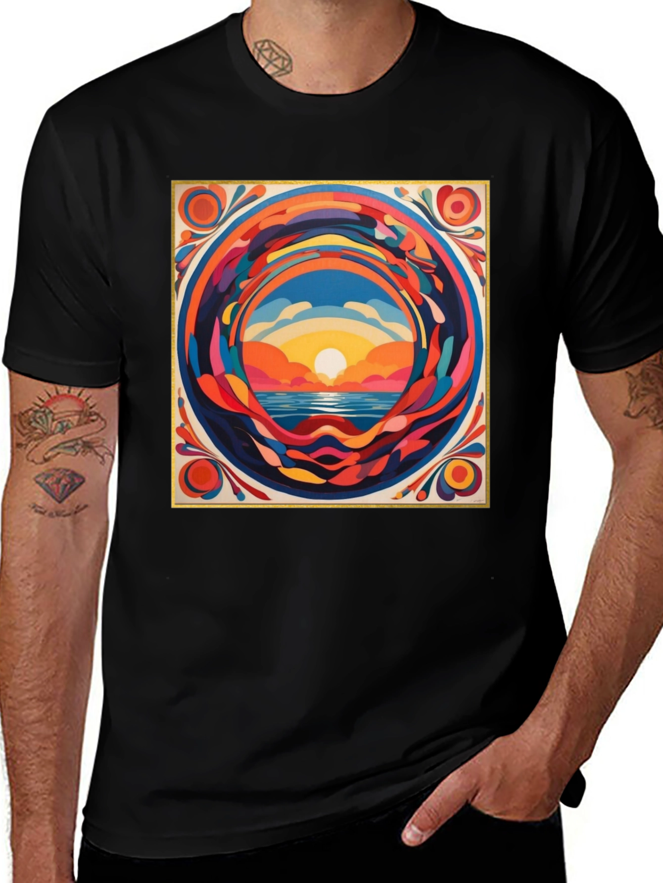 Variant 4 of Vibrant Sunset T-Shirt - Artistic Graphic Tee