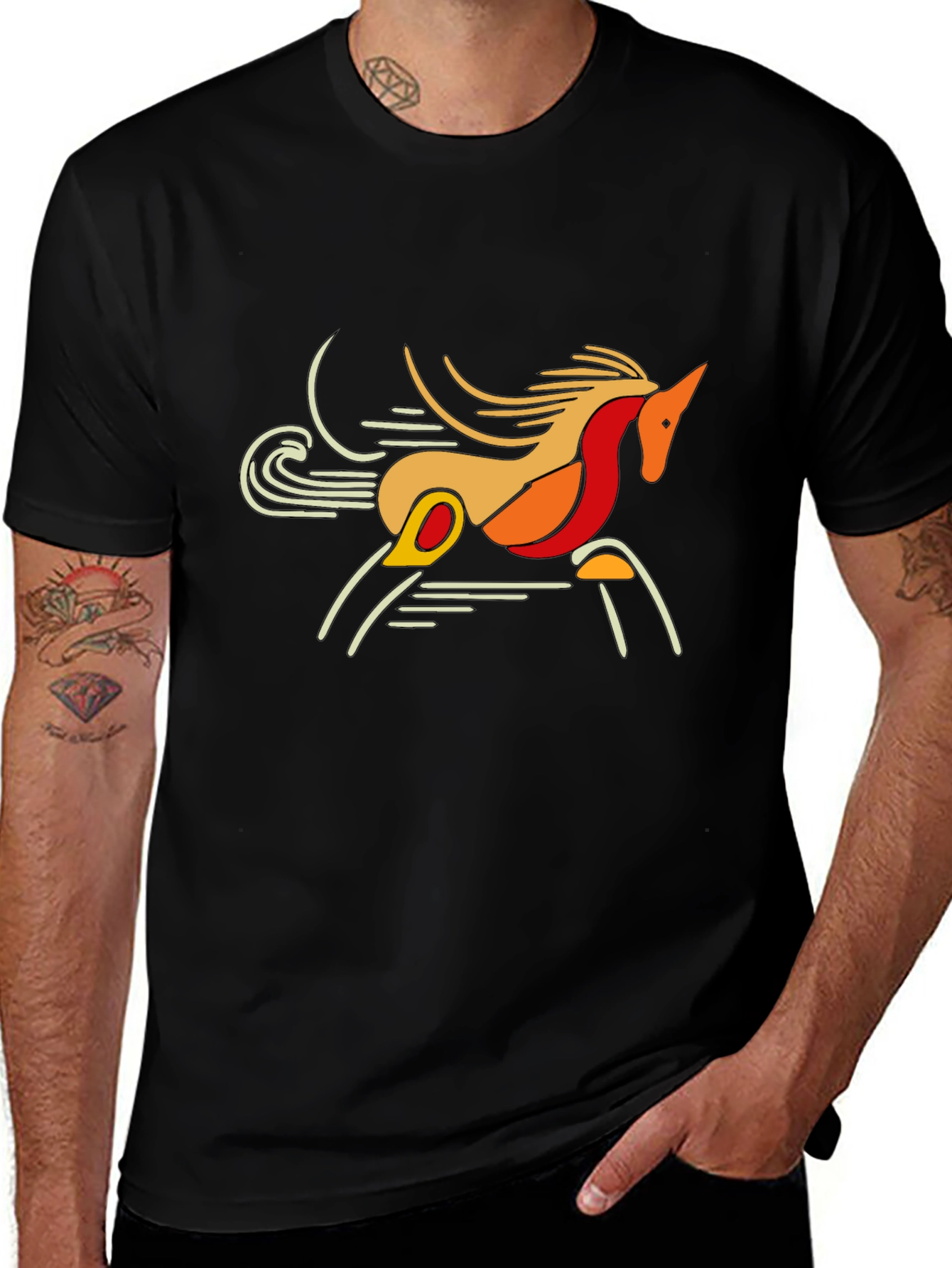 Variant 4 of Abstract Horse Graphic T-Shirt