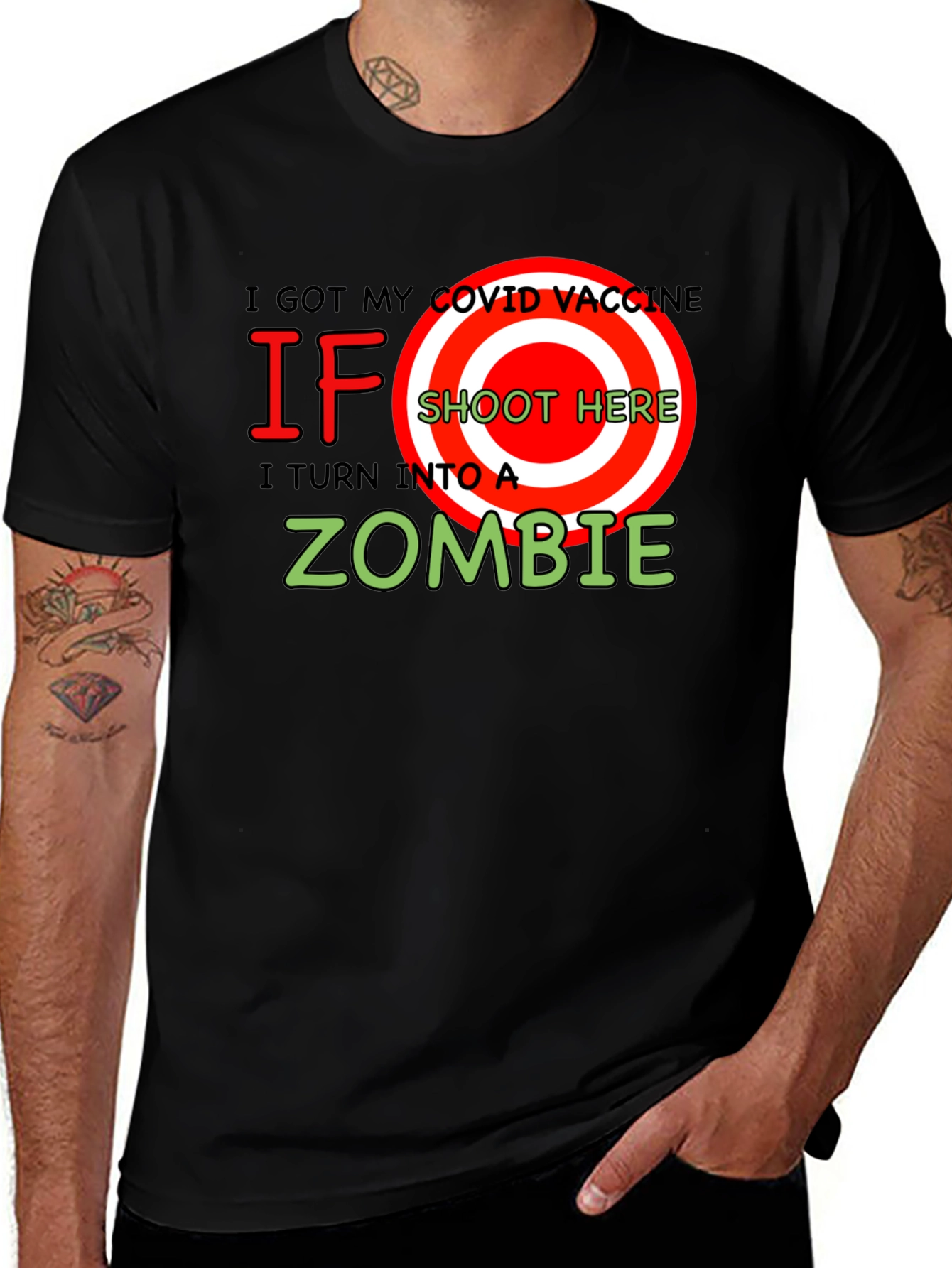 Variant 25 of I Got My COVID Vaccine Zombie T-Shirt