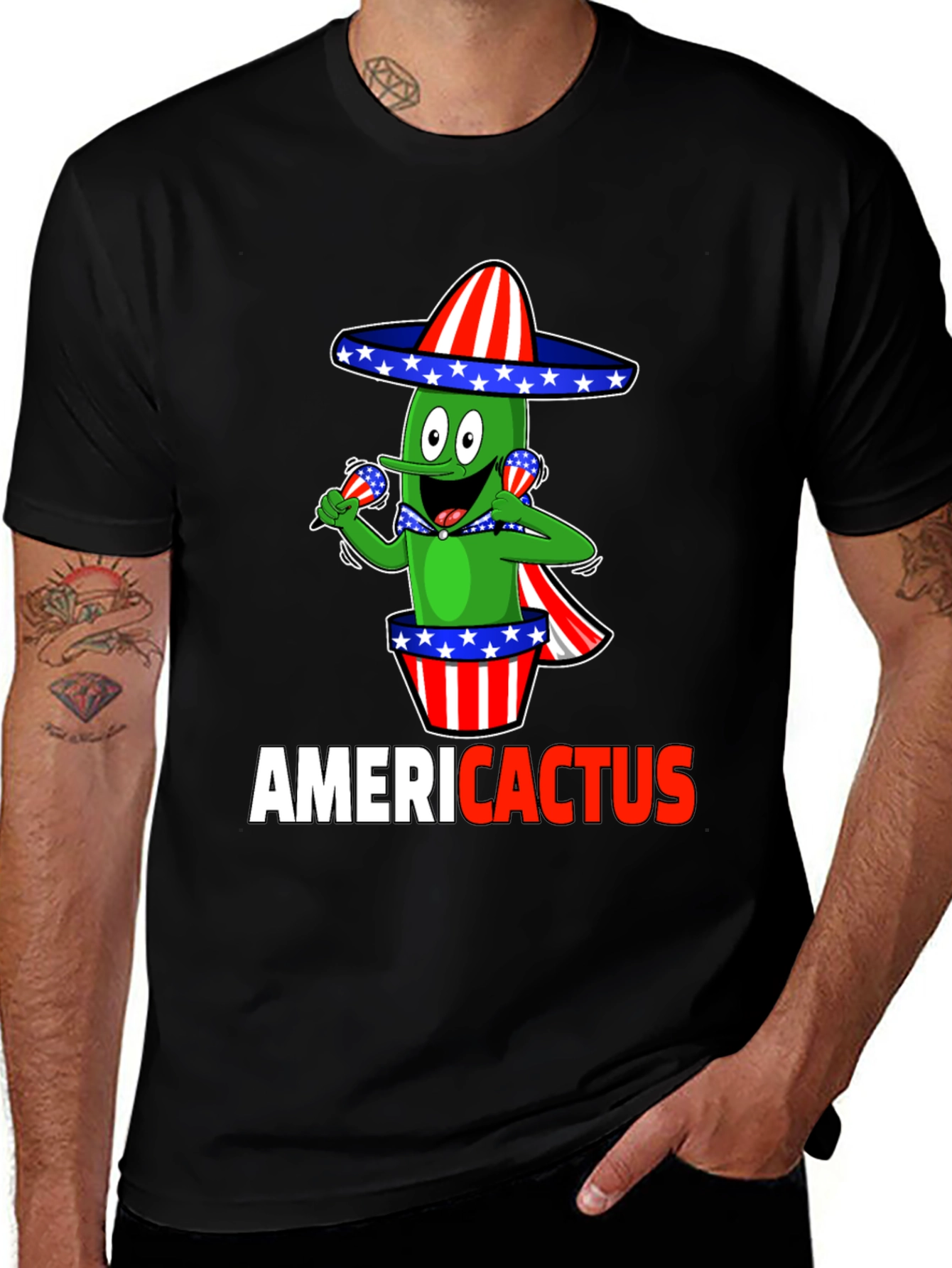 Variant 25 of Americactus Patriotic T-Shirt