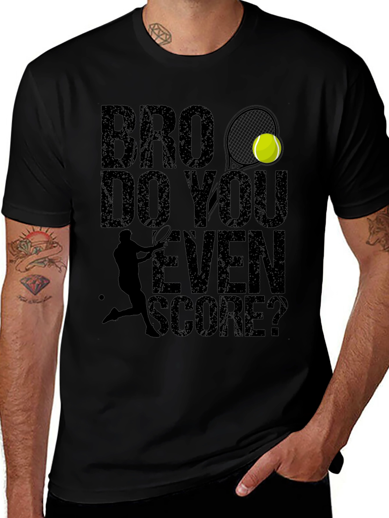 Variant 14 of Bro Do You Even Score? Tennis Graphic Tee