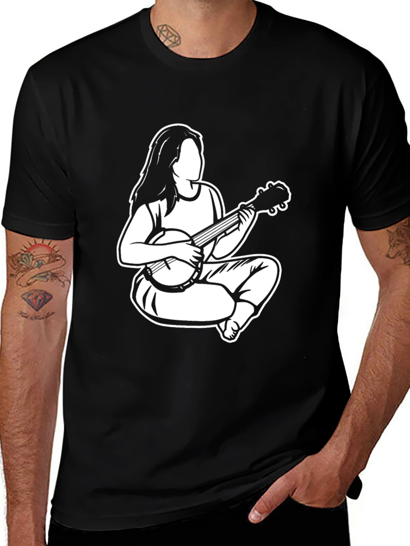 Variant 19 of Banjo Player Graphic Tee - Black