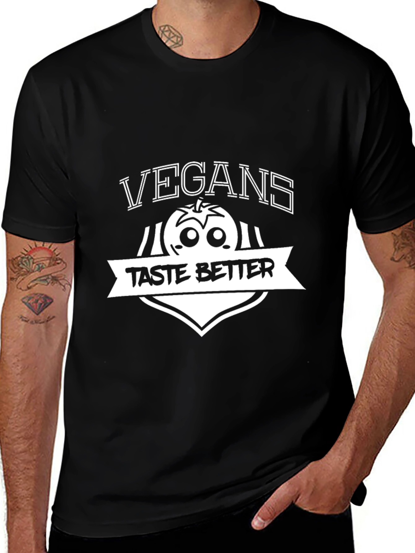 Variant 5 of Vegans Taste Better Funny Graphic Tee - Unisex Black T-Shirt