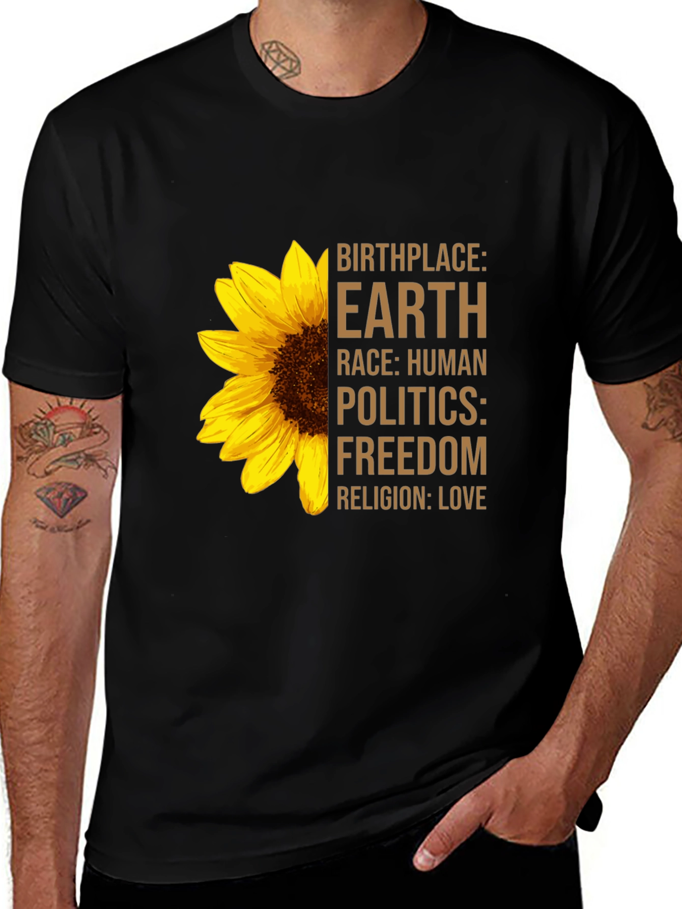 Variant 30 of Earth Citizen Sunflower Graphic T-Shirt - Unisex