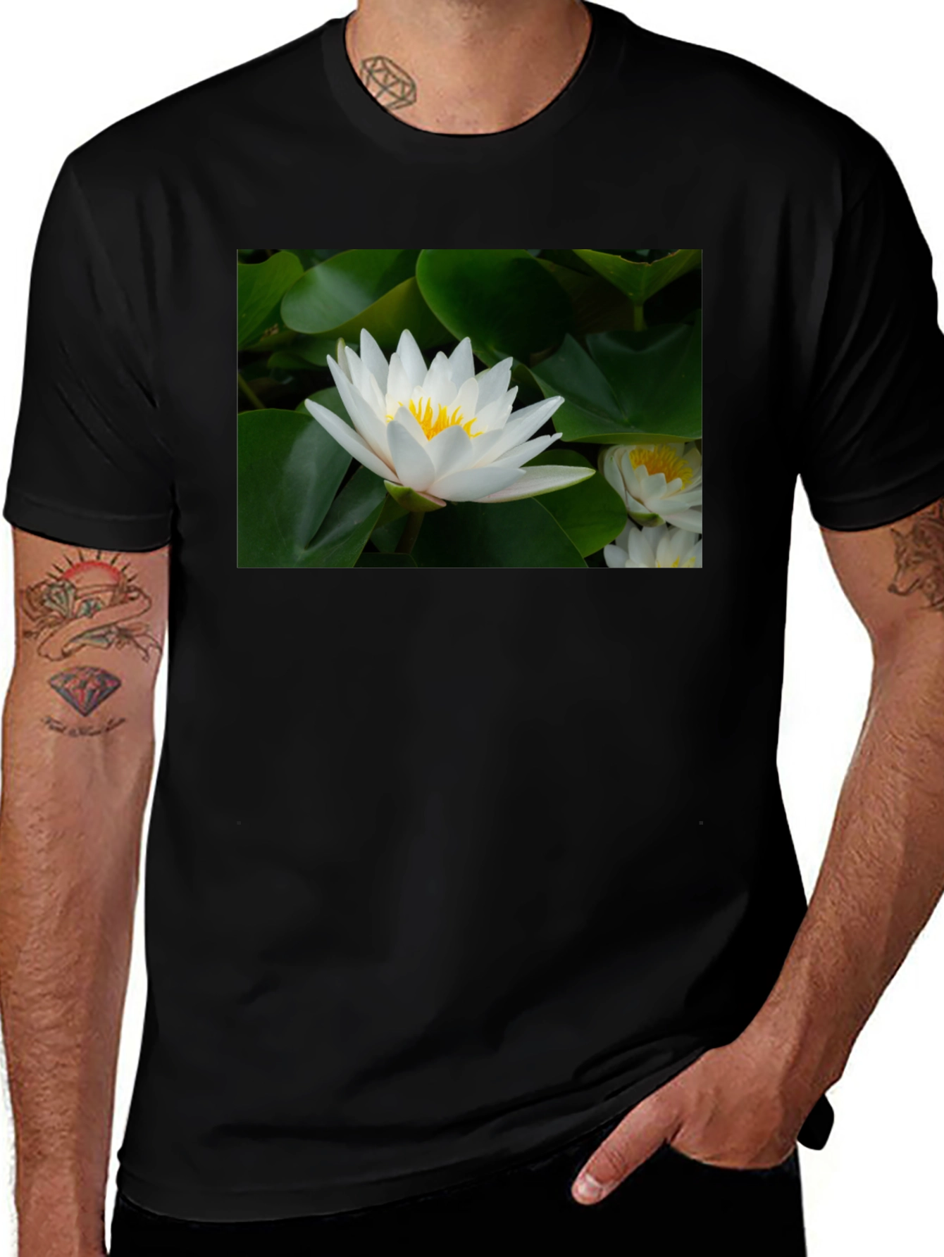 Variant 11 of Lotus Flower Black T-Shirt