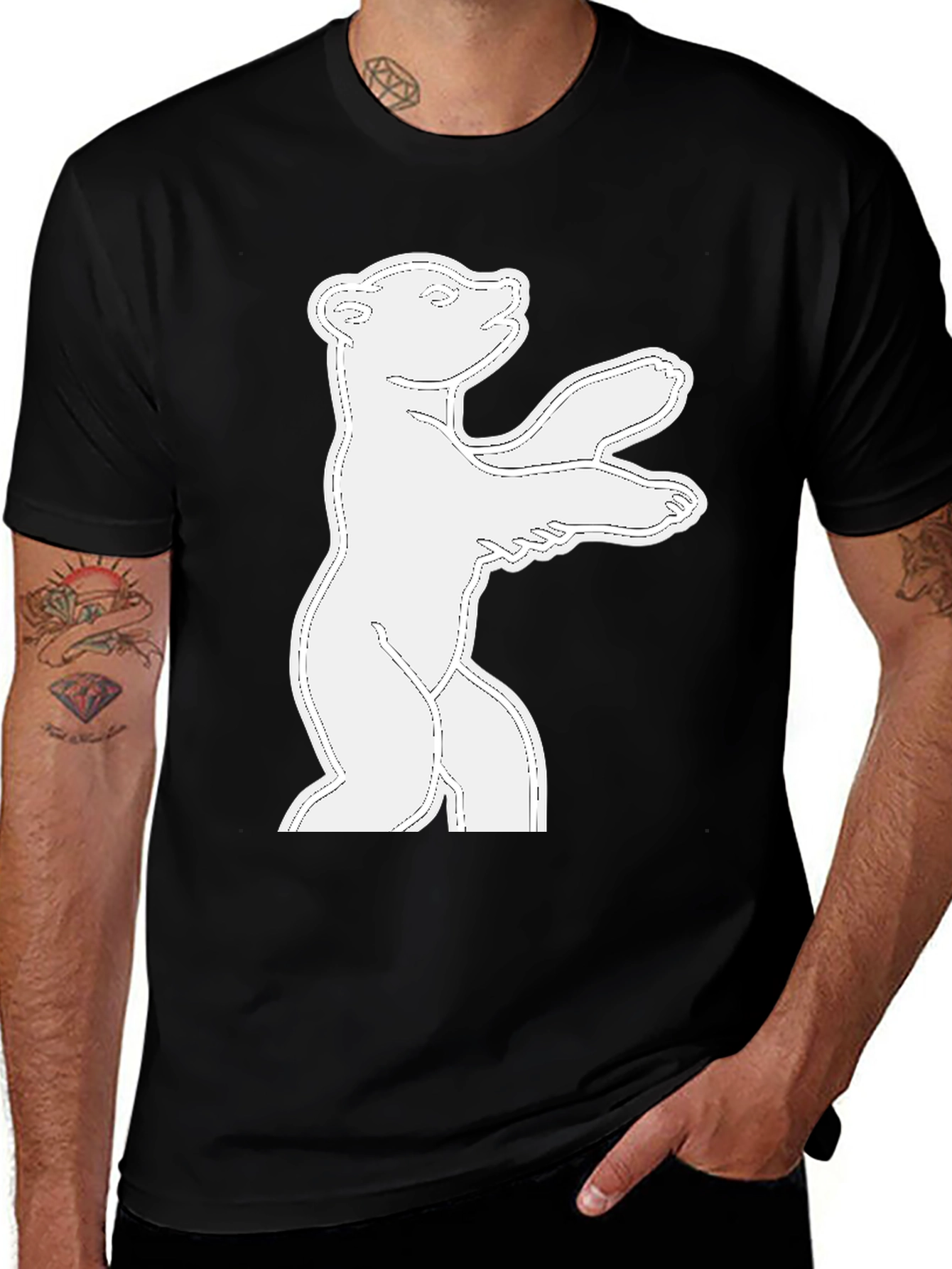 Variant 16 of Berlin Bear Graphic Tee - Classic Style