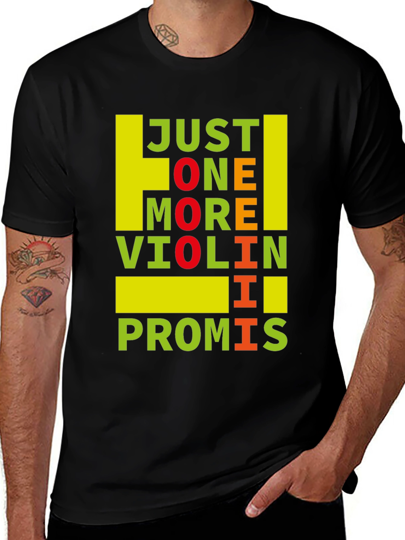 Variant 2 of Just One More Violin, I Promise Funny Music T-Shirt