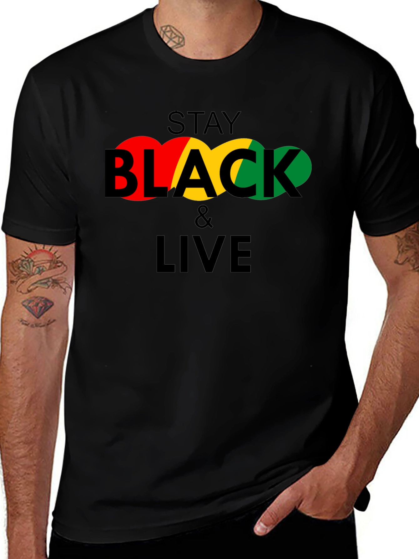 Variant 4 of Stay Black & Live Graphic Tee - Black Pride