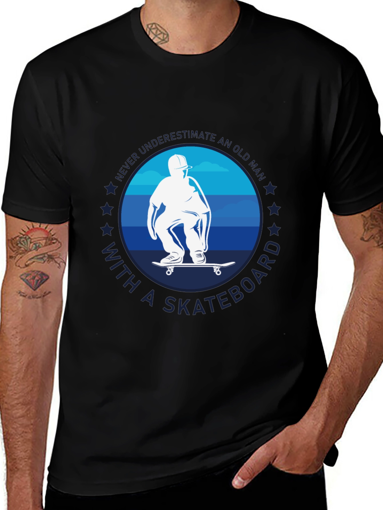 Variant 13 of Old Man Skateboard T-Shirt