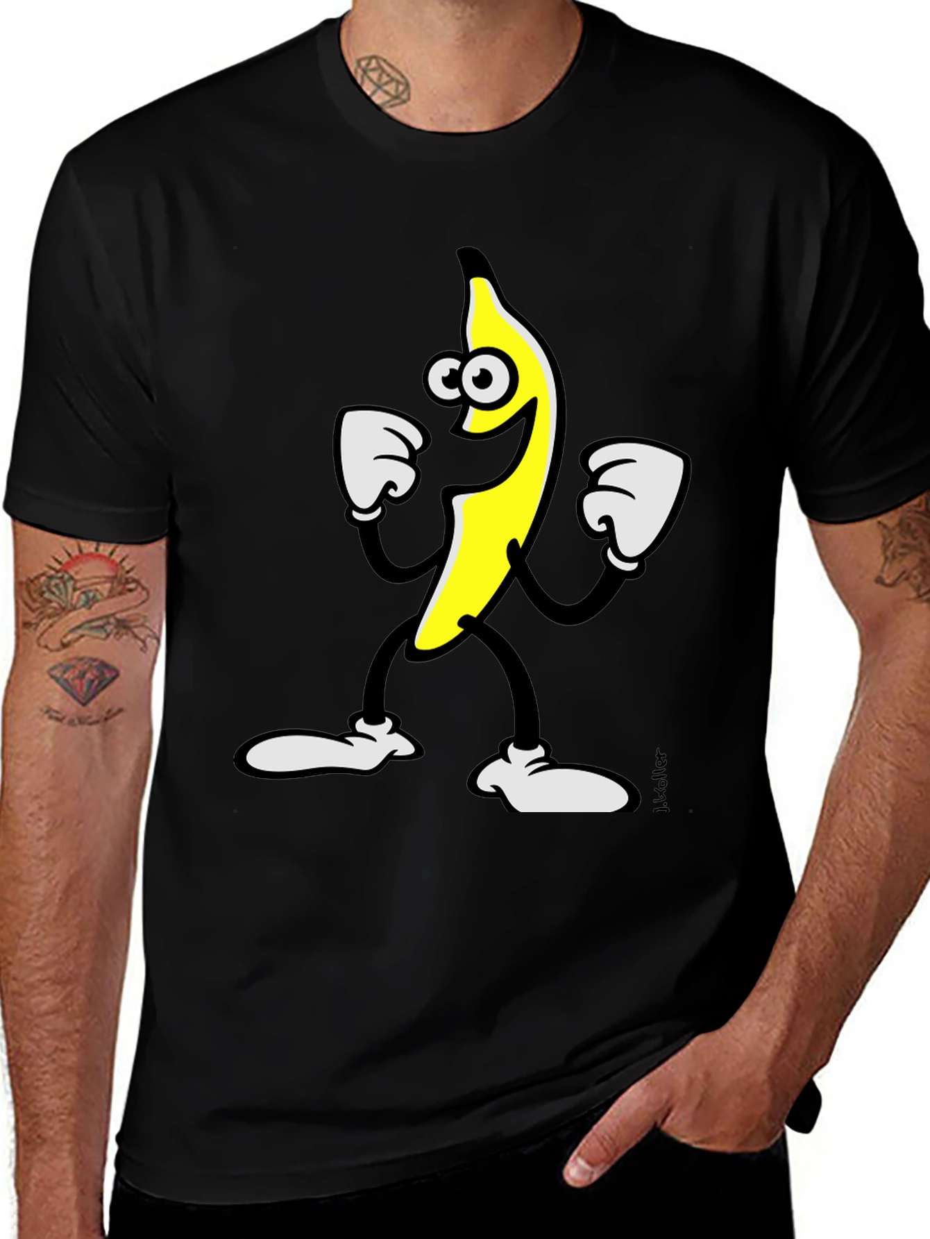 Cartoon Banana Graphic T-Shirt