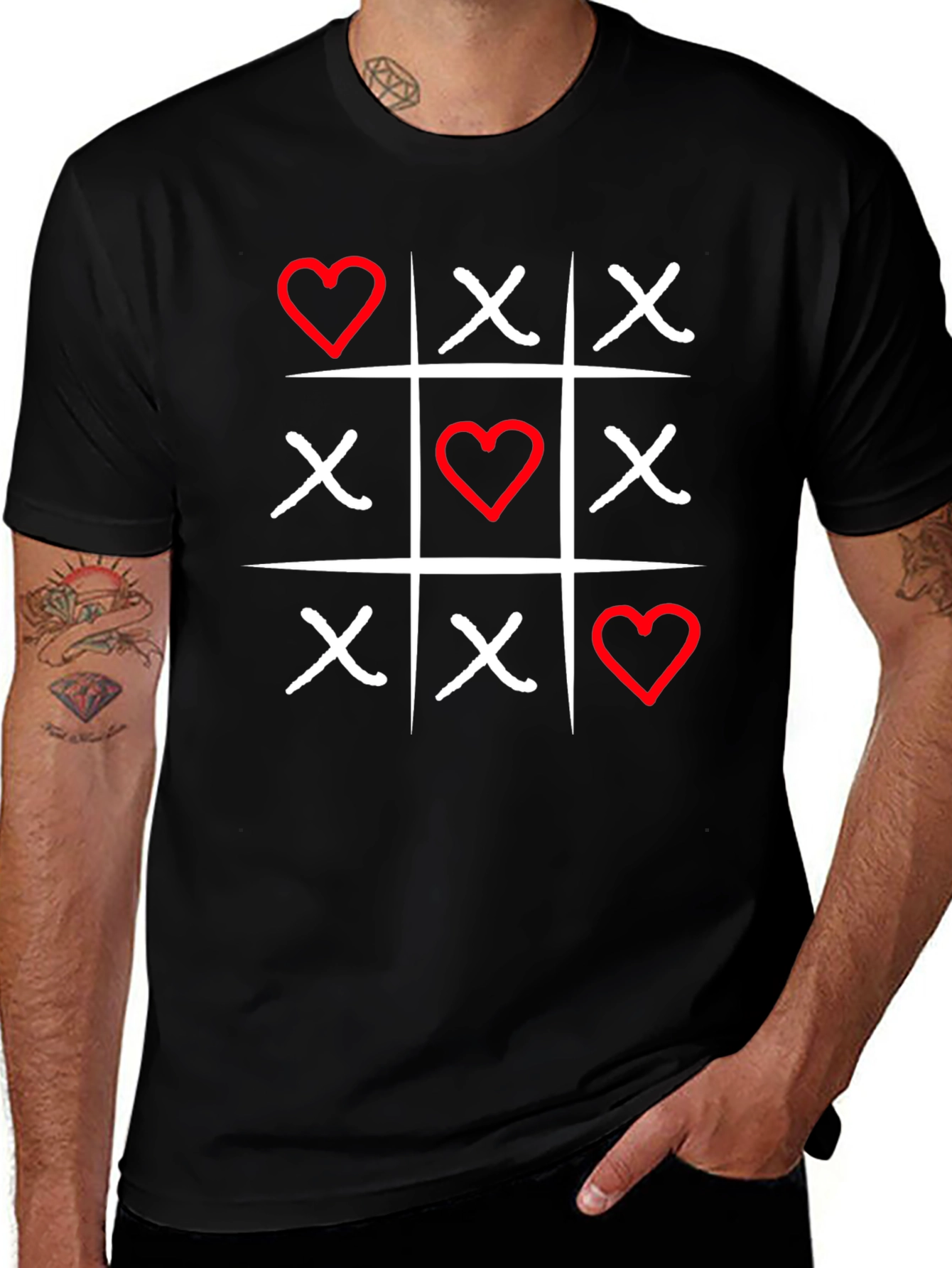 Variant 10 of Tic-Tac-Toe Heart T-Shirt - Valentine's Day Gift