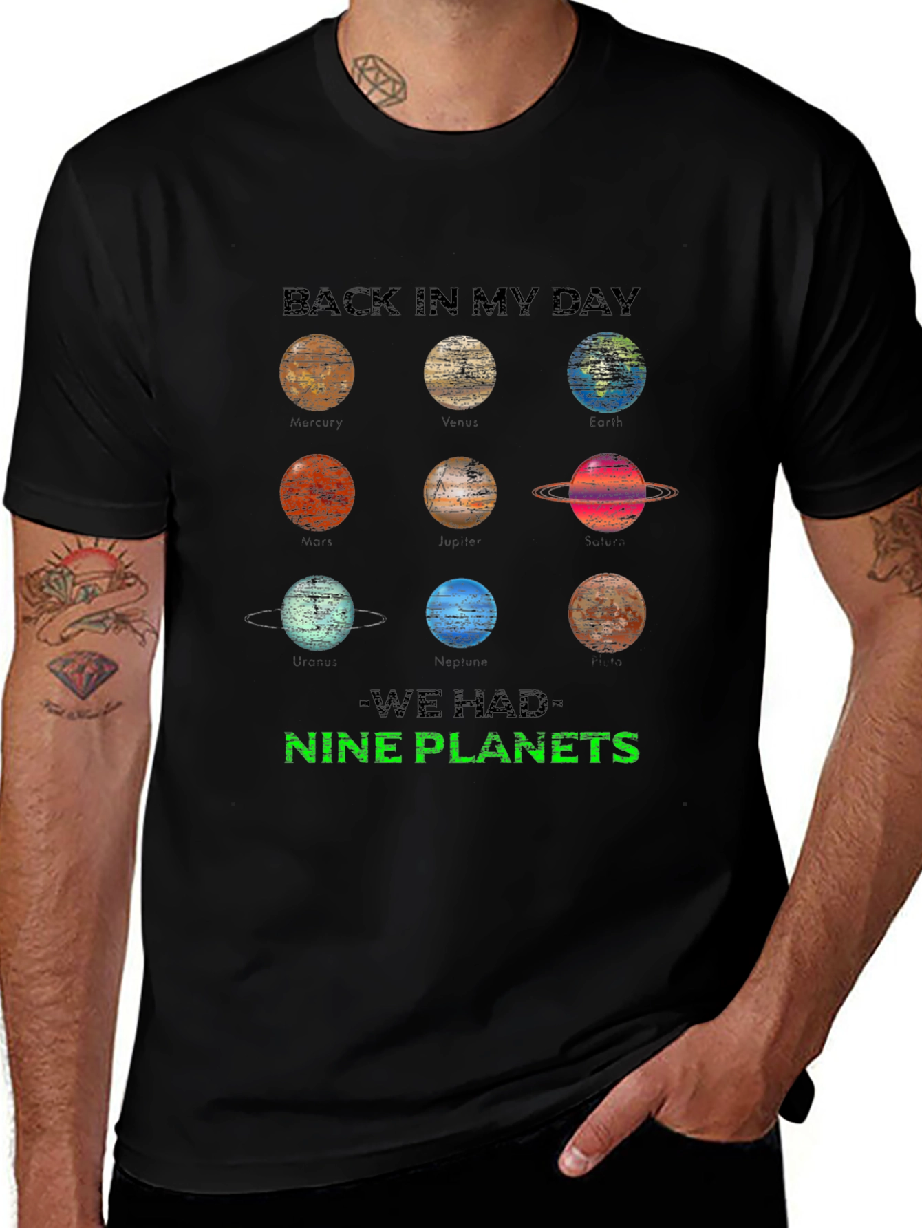Variant 3 of Nine Planets Retro T-Shirt