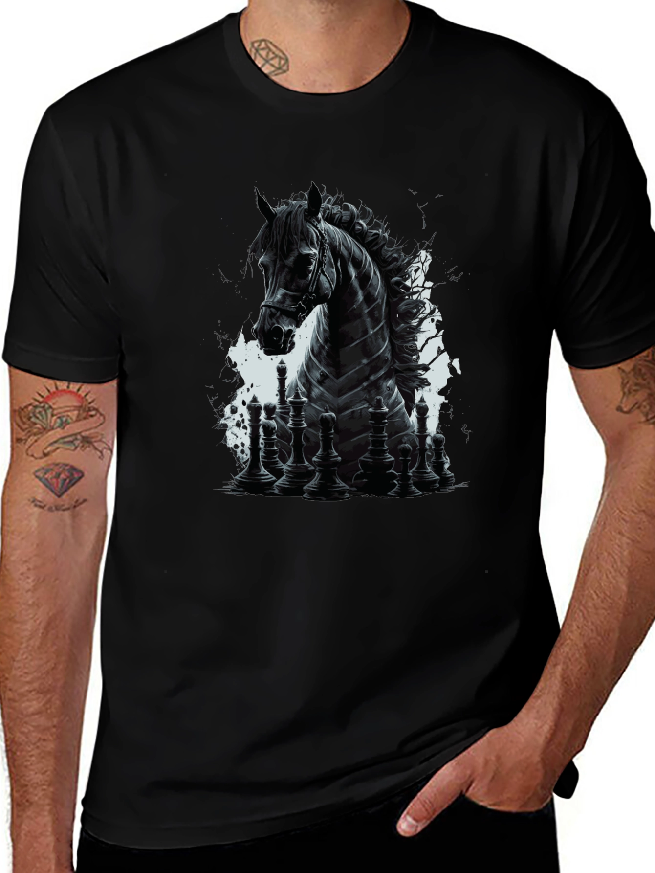 Variant 25 of Chess Horse Graphic Tee