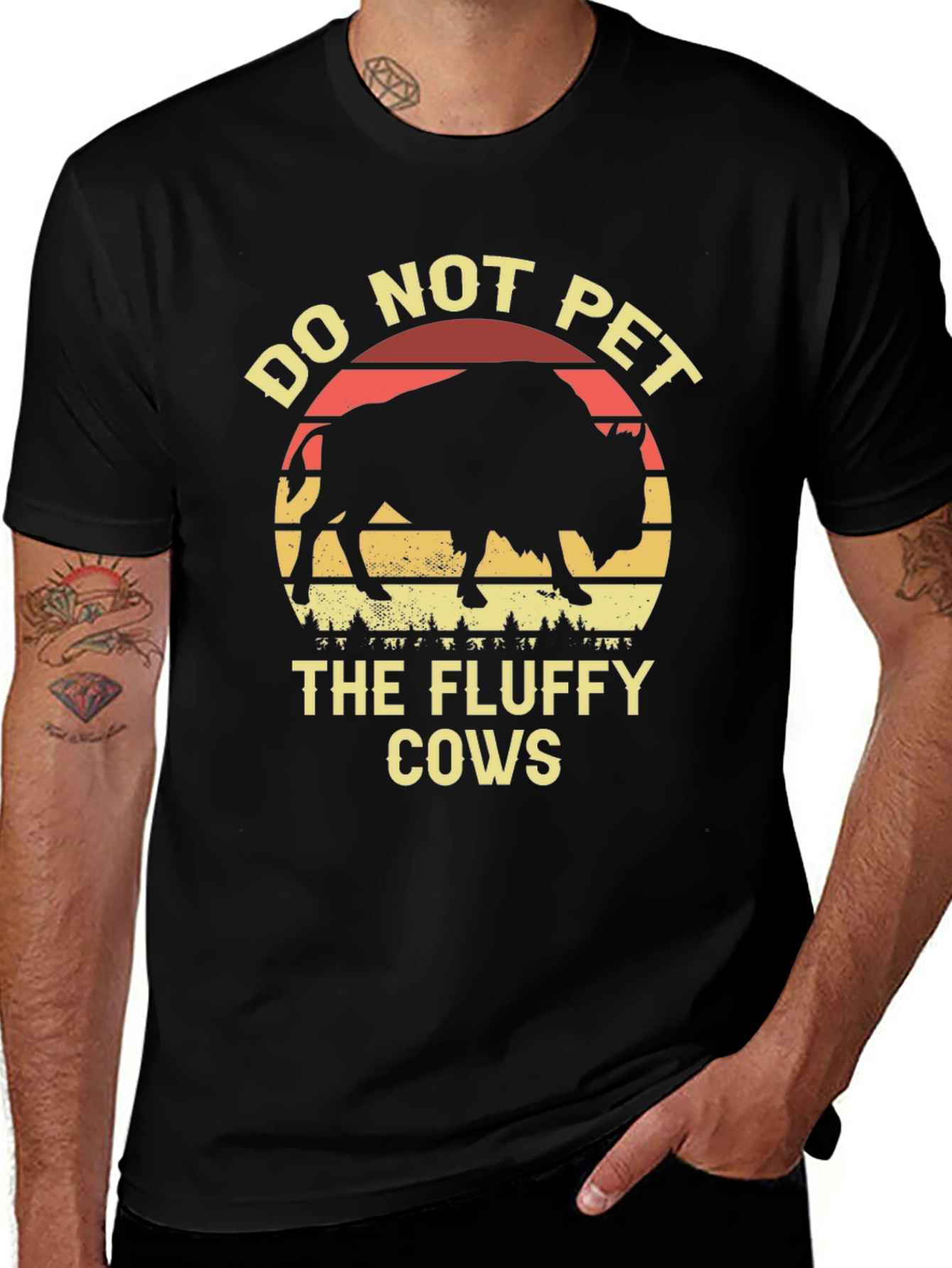 Variant 22 of Do Not Pet The Fluffy Cows Bison T-Shirt