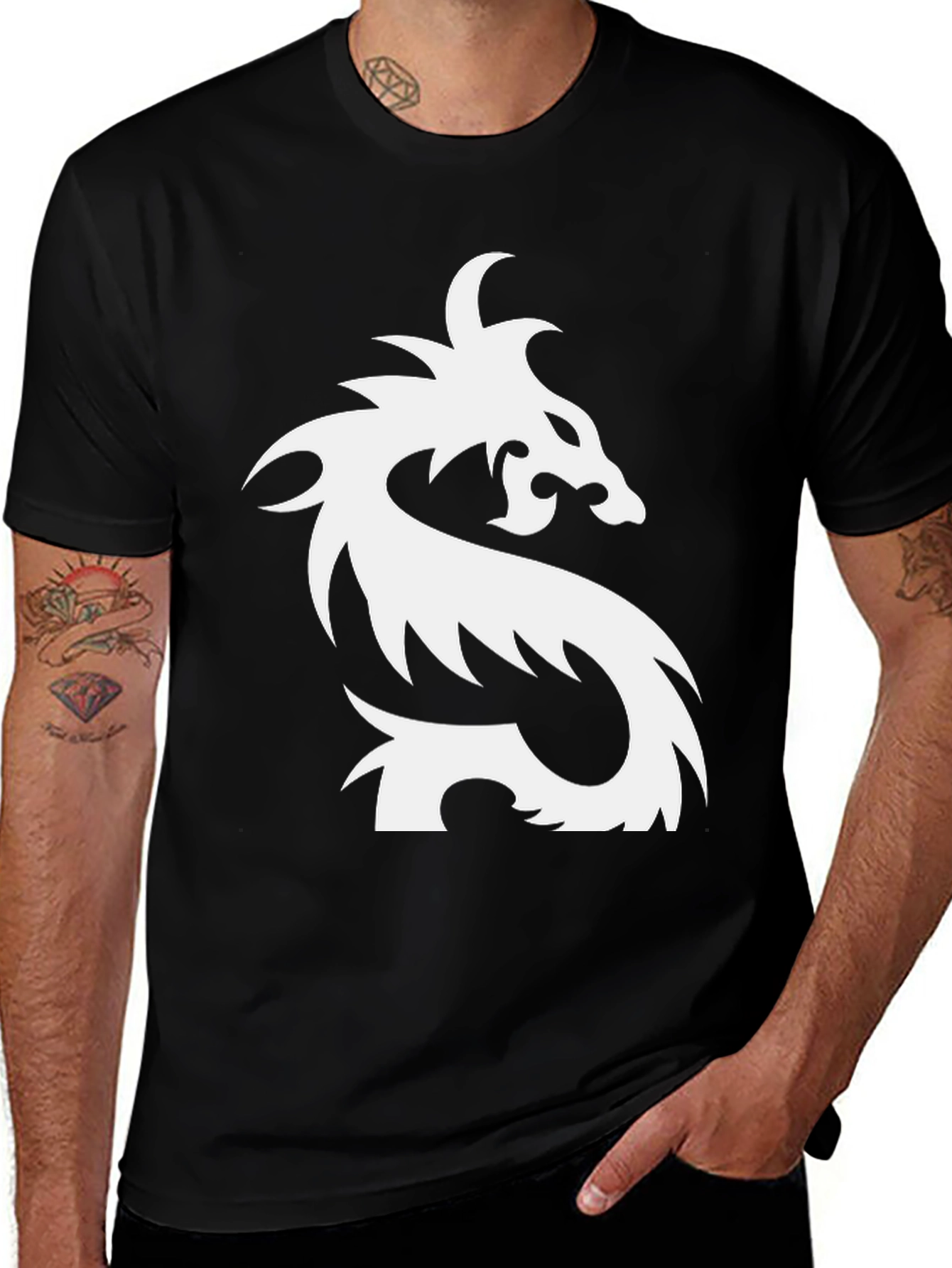 Variant 4 of Dragon Graphic Black Tee