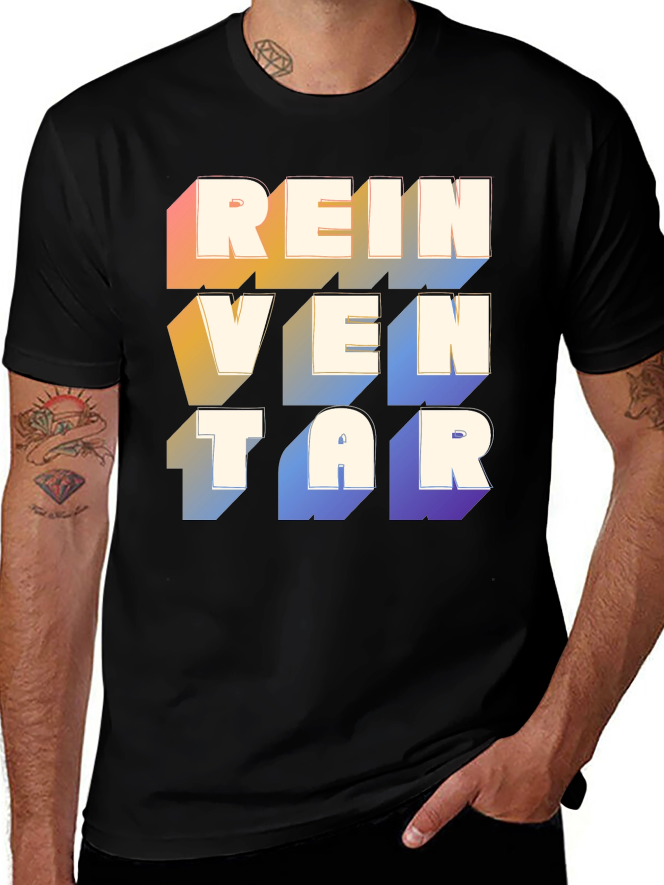 Variant 23 of ReinVeNTAR Black Graphic T-Shirt