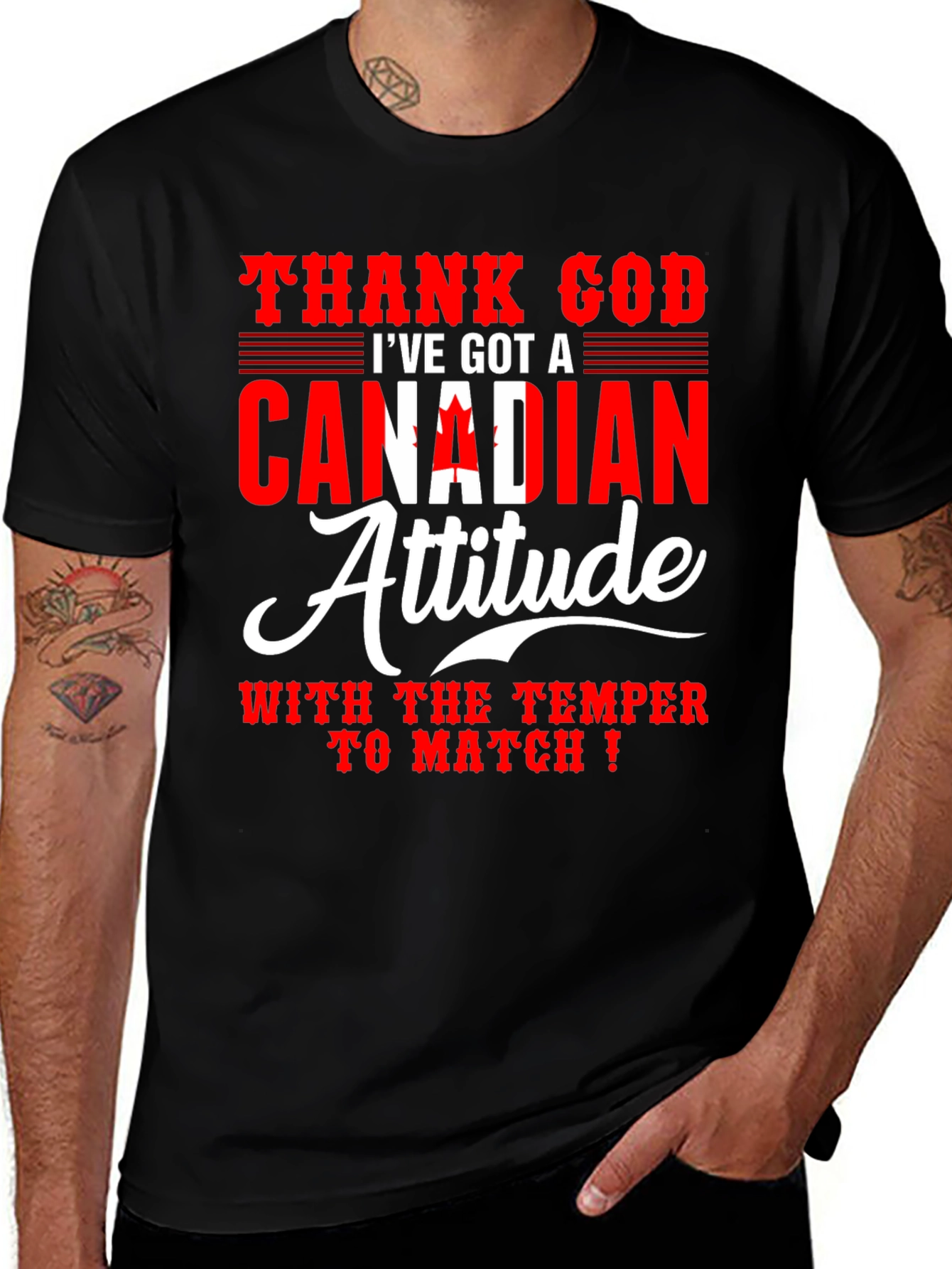 Canadian Attitude Black Graphic Tee