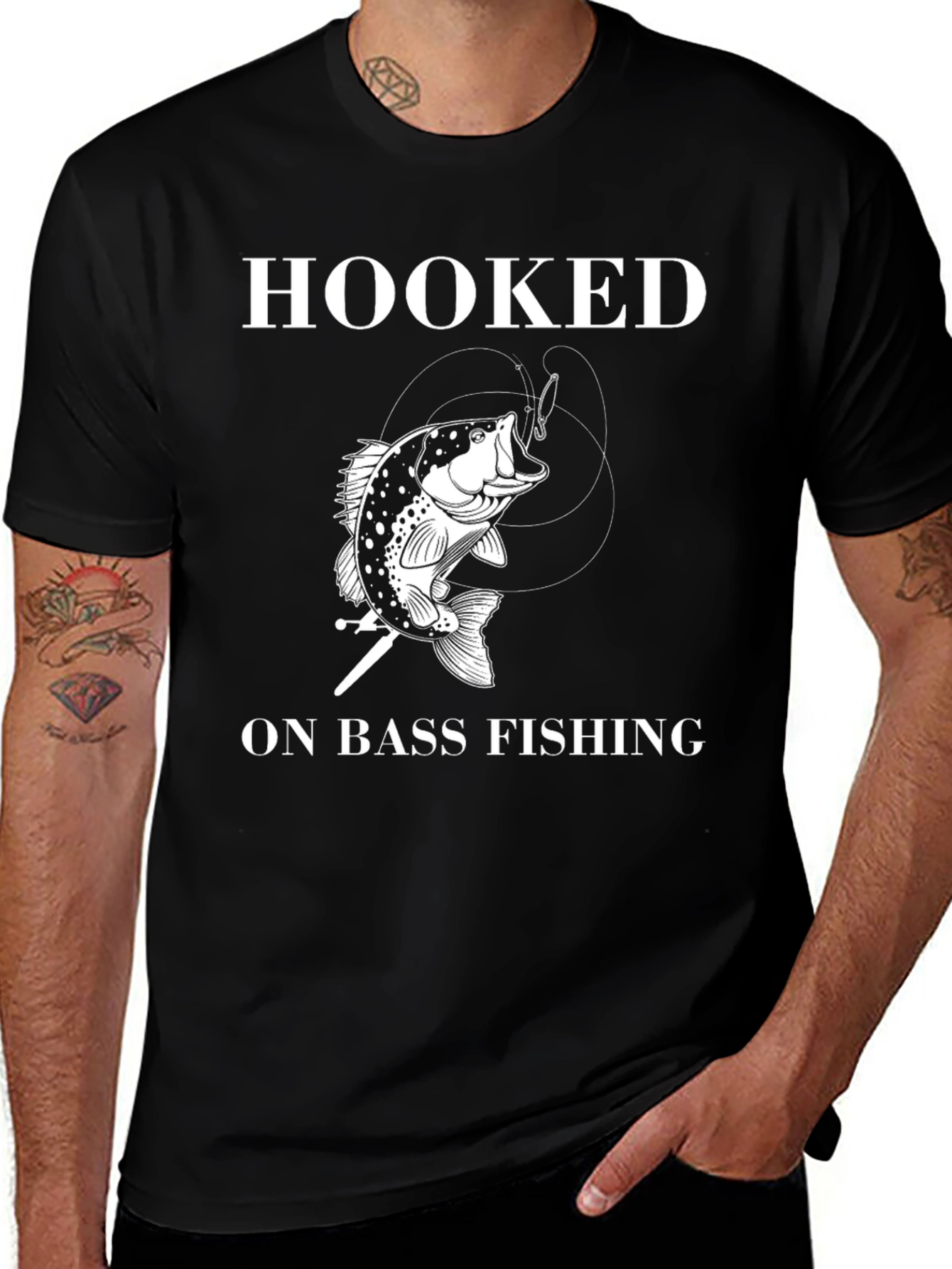 Variant 9 of Hooked on Bass Fishing T-Shirt