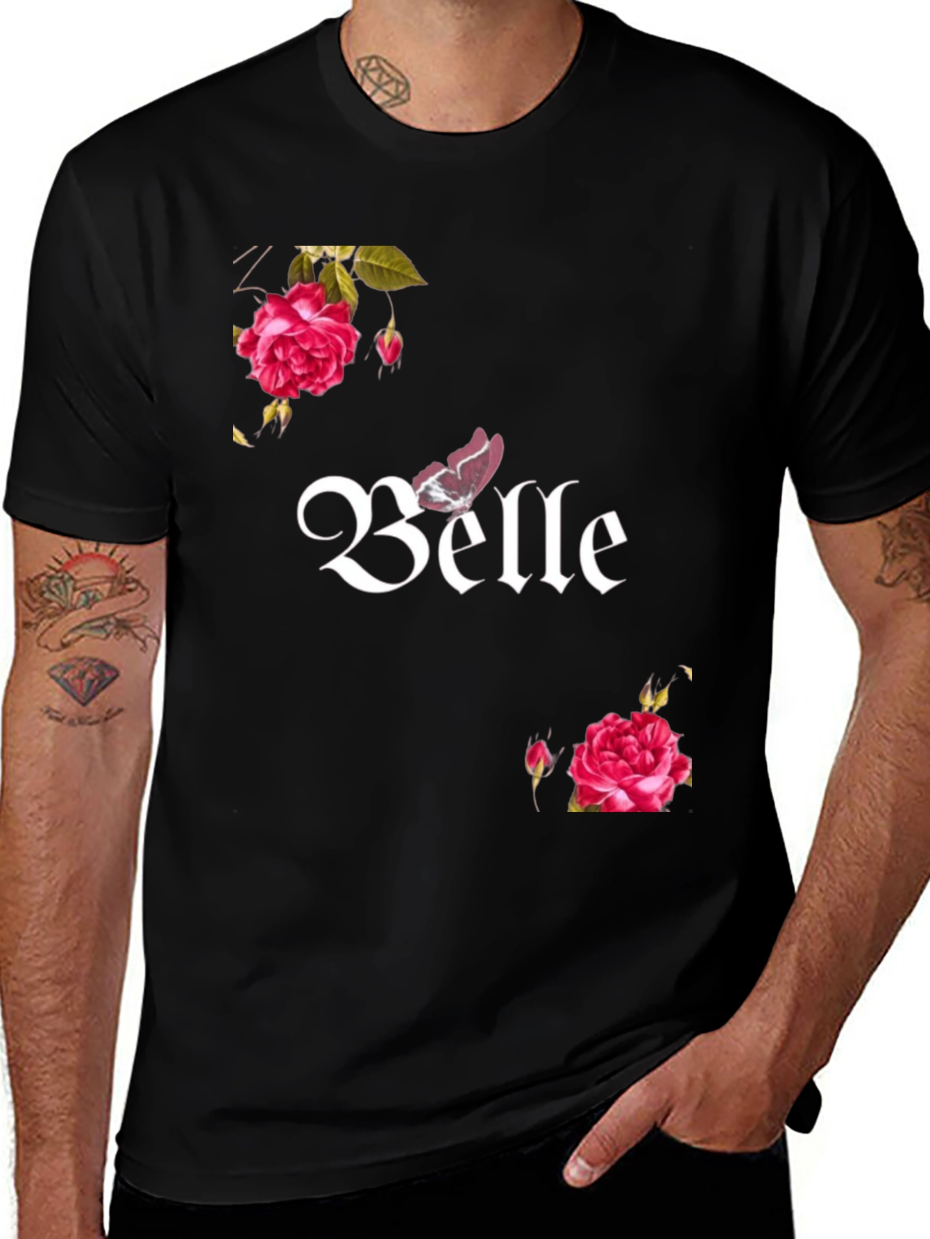 Belle Floral Black T-Shirt
