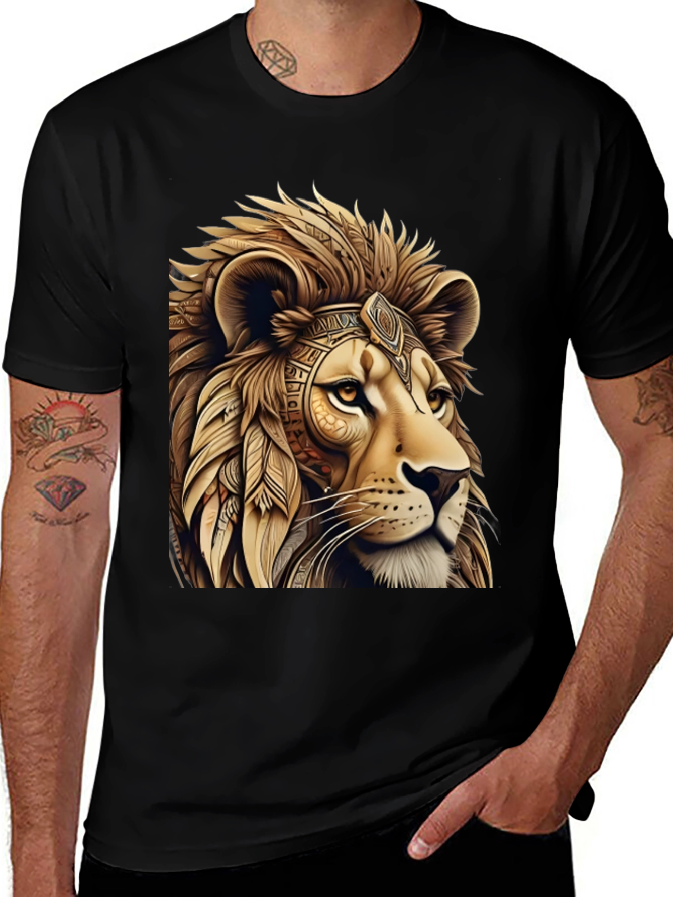Variant 13 of Lion King Graphic Tee - Black Crew Neck
