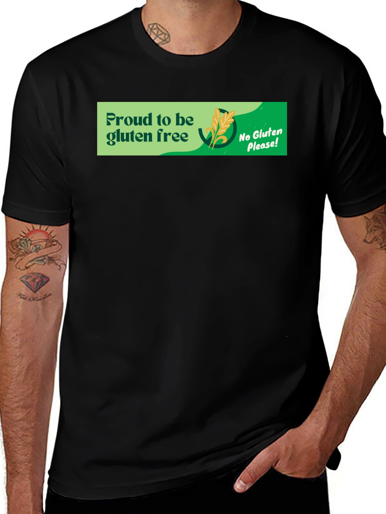 Variant 9 of Proud to be Gluten Free T-Shirt - Black