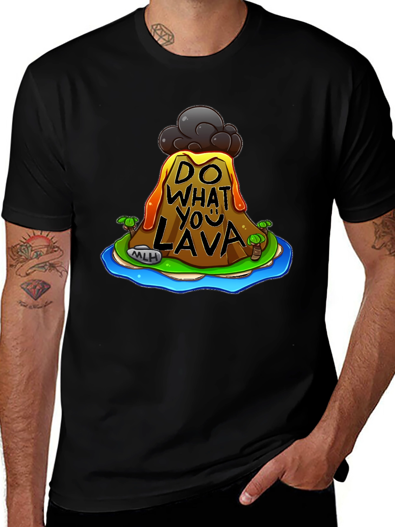 Variant 12 of Do What You Lava Graphic Tee - Black Cotton T-Shirt