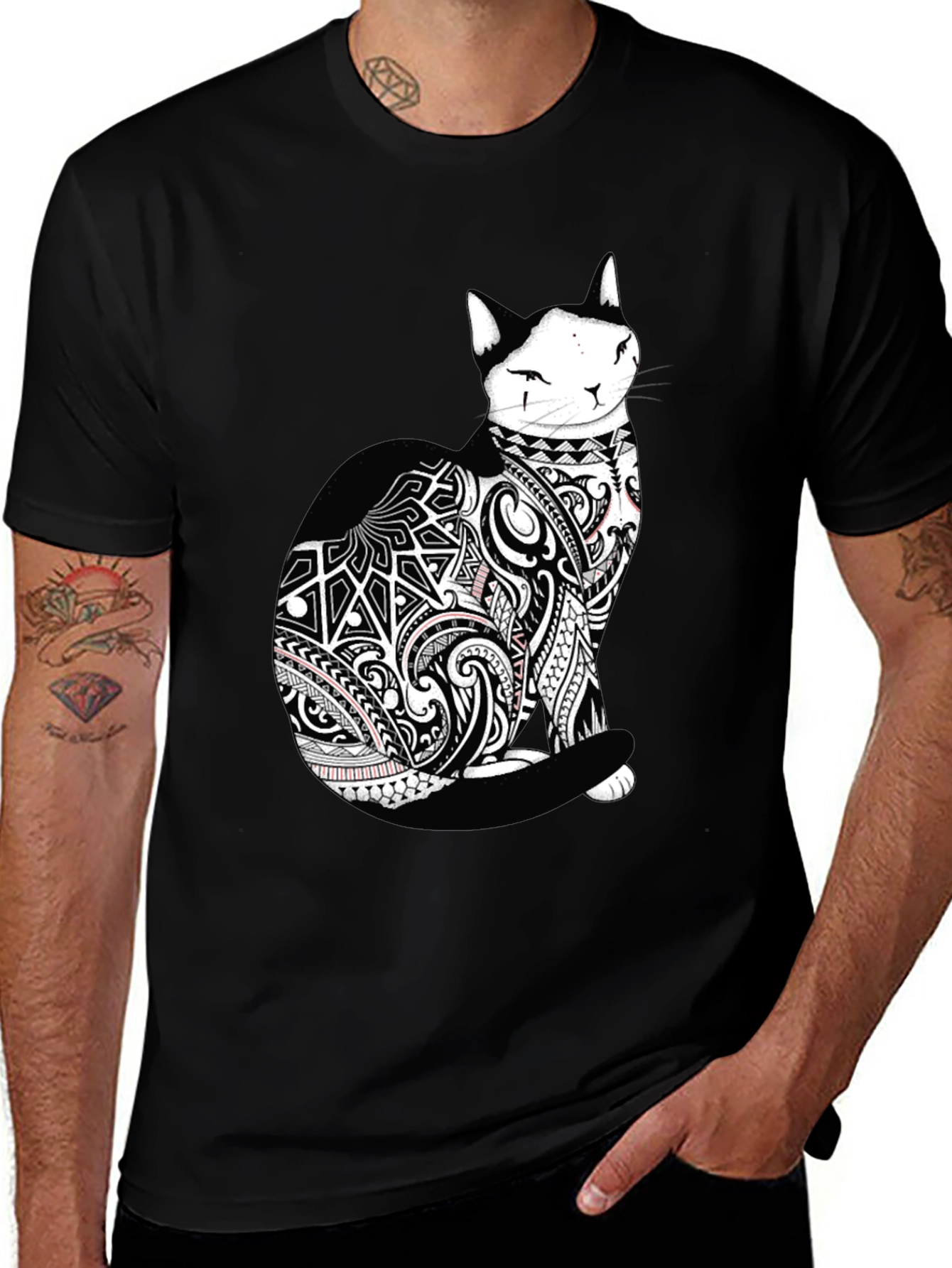 Variant 7 of Black Cat Tattoo T-Shirt