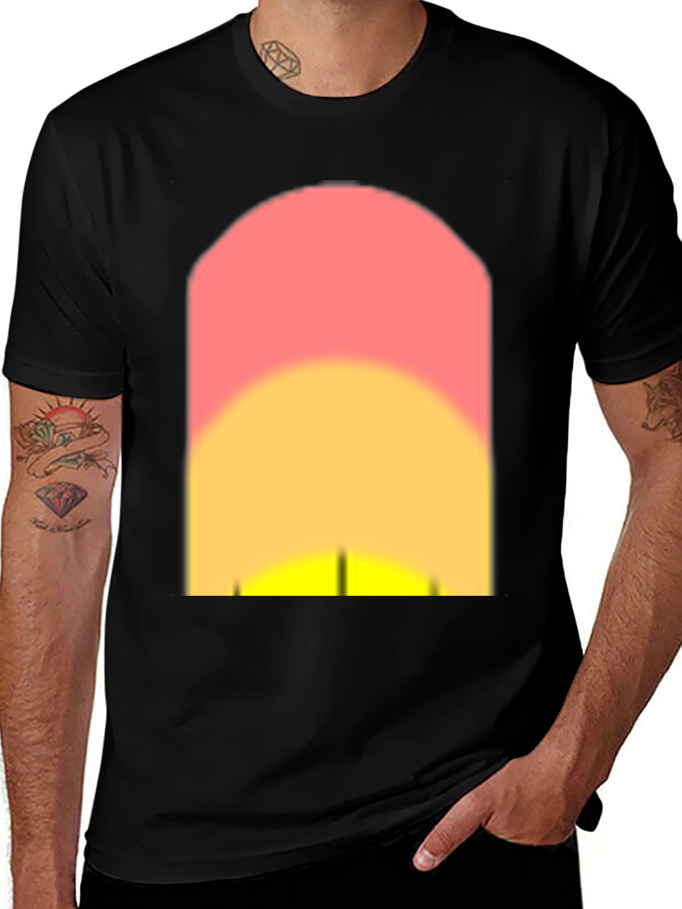 Variant 6 of Sunset Graphic Black T-Shirt