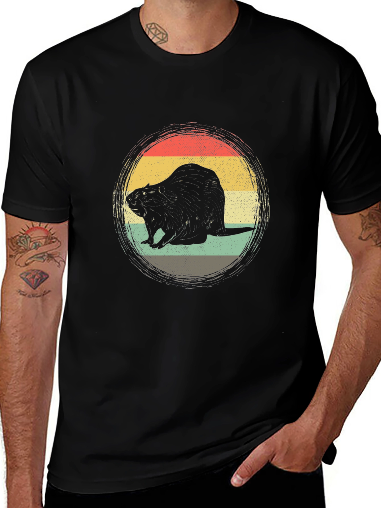 Variant 26 of Vintage Beaver Graphic Tee - Retro Style T-Shirt