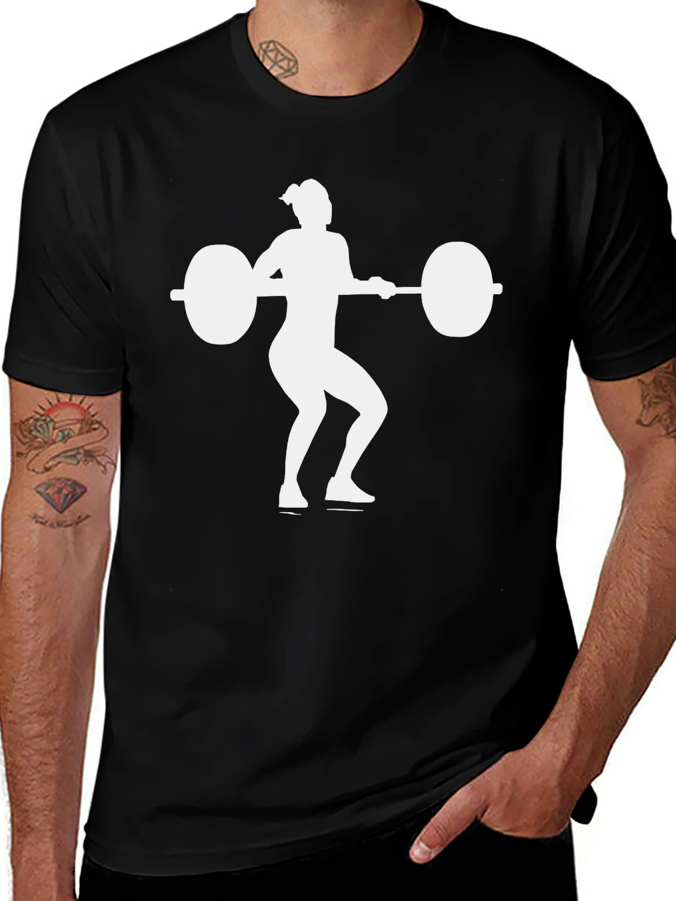 Variant 6 of Weightlifting Woman's Black T-Shirt