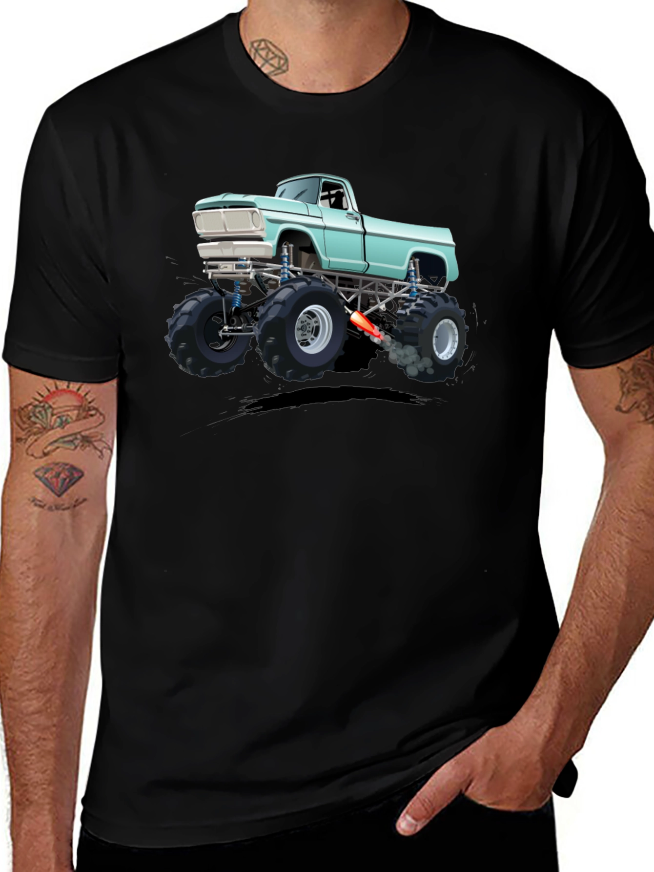 Variant 23 of Monster Truck Graphic Tee - Black