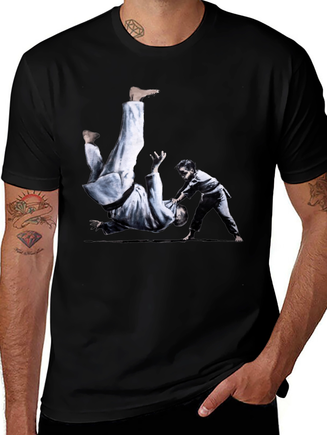 Variant 18 of Judo Throw Graphic Tee - Black