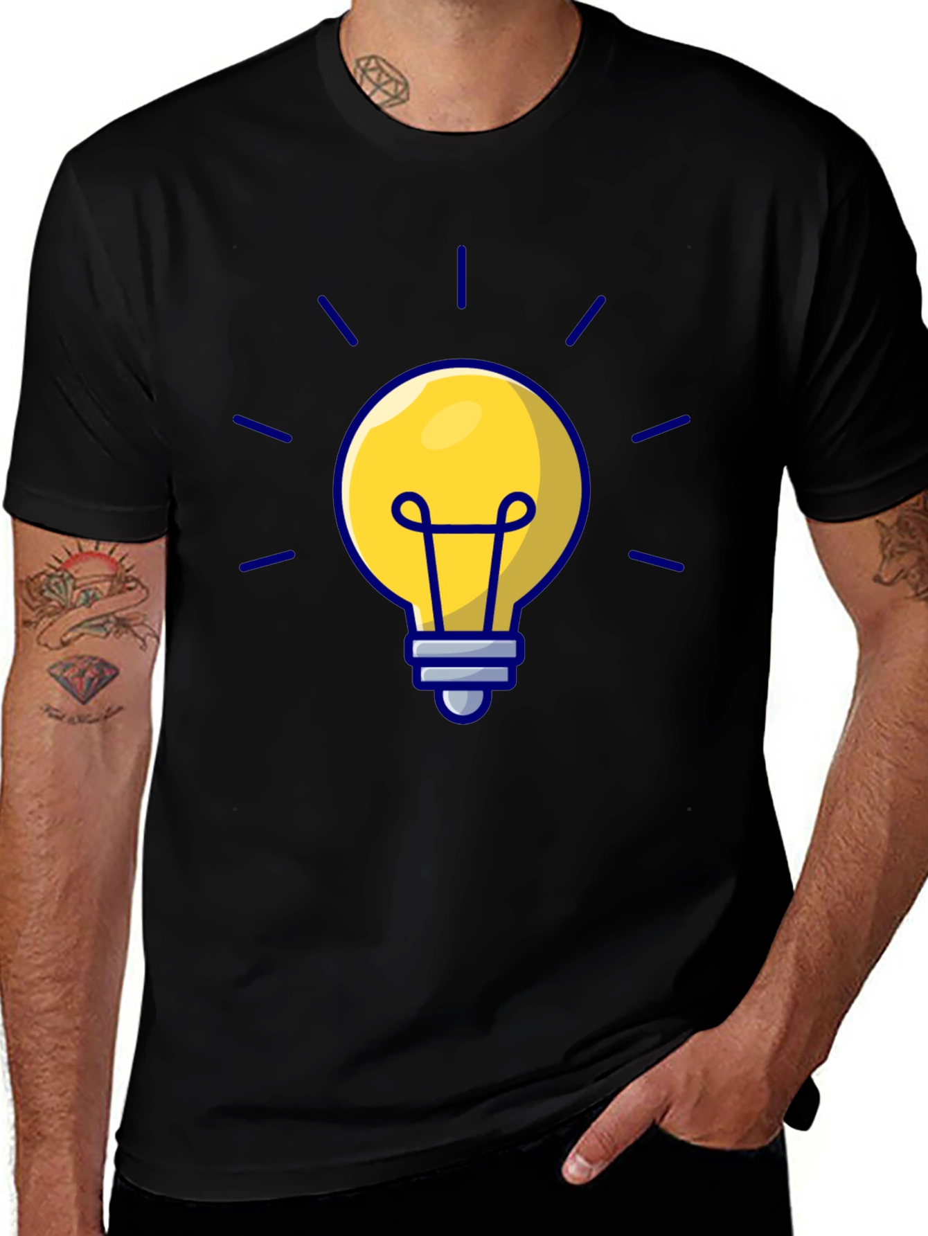 Variant 13 of Idea Bulb Graphic T-Shirt - Black