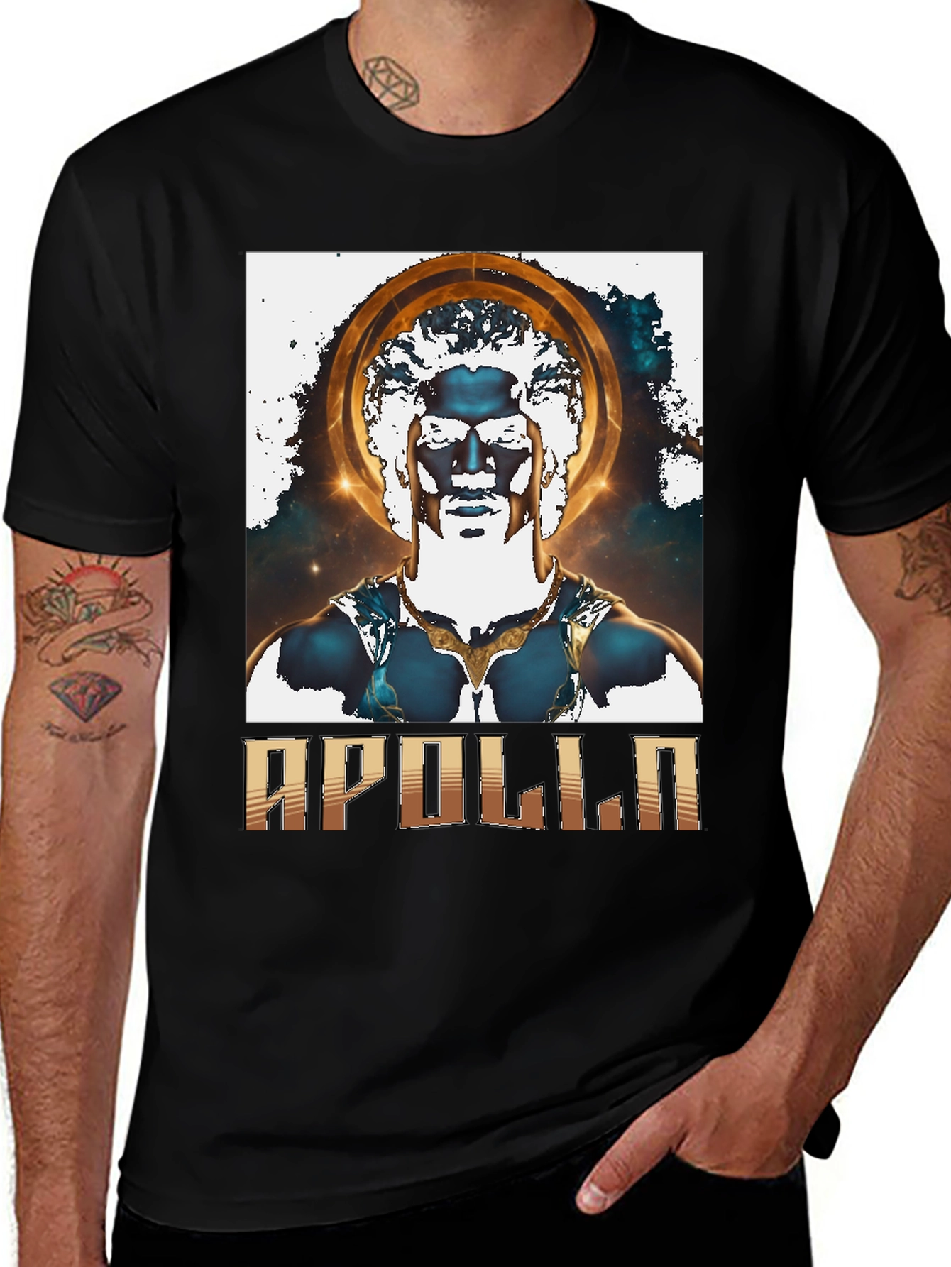 Variant 21 of Apollo Graphic Print Black T-Shirt
